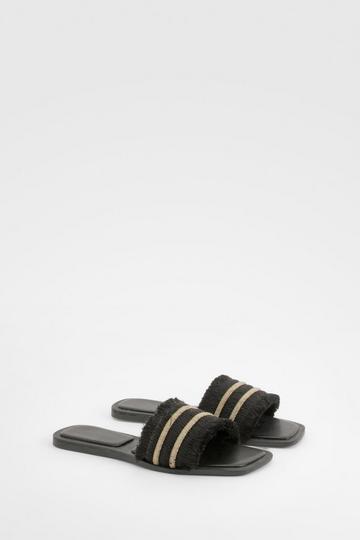 Slippers Met Kwastjes black