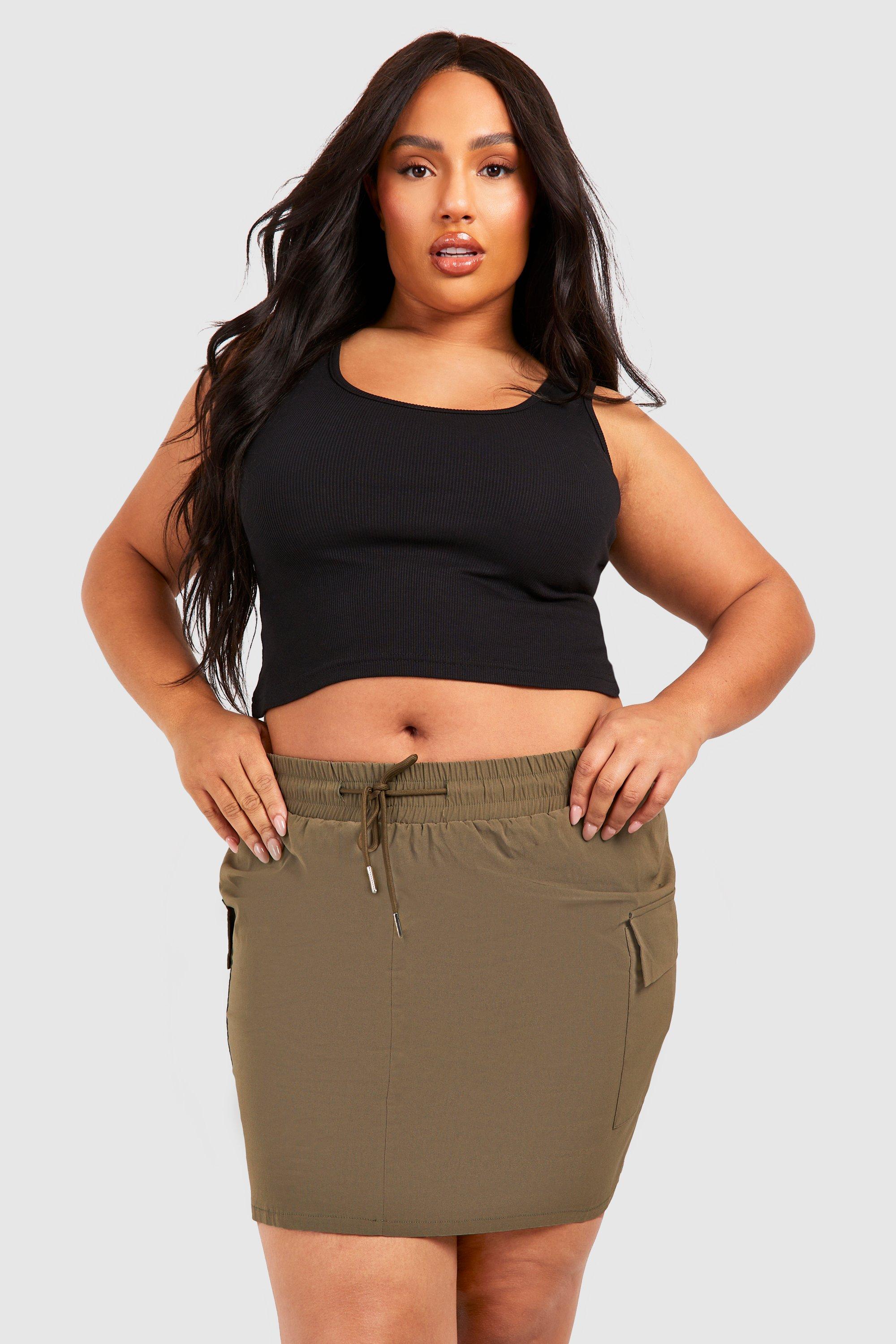 Plus size khaki skirt xs best sale