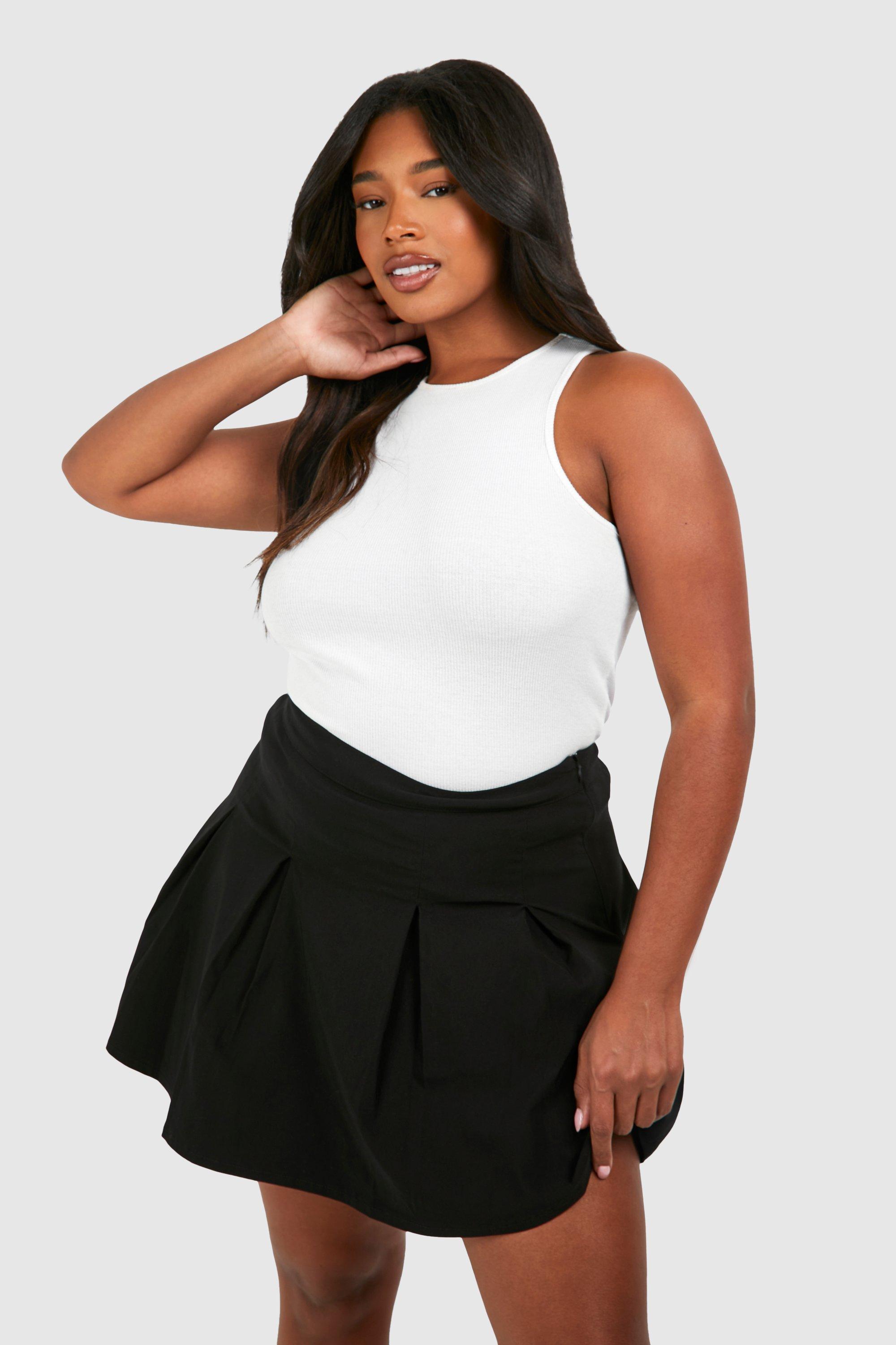 Boohoo black skater skirt hotsell