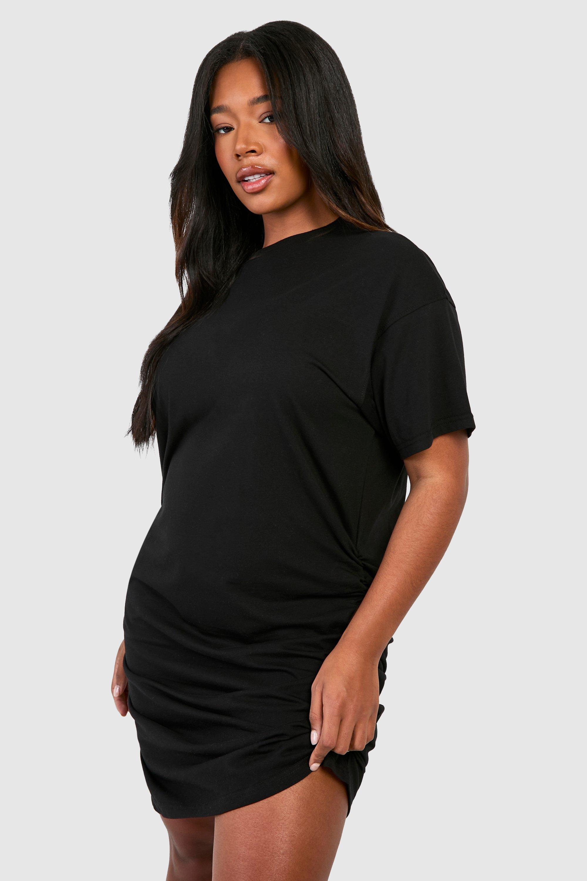 Boohoo plus size t shirt dress best sale