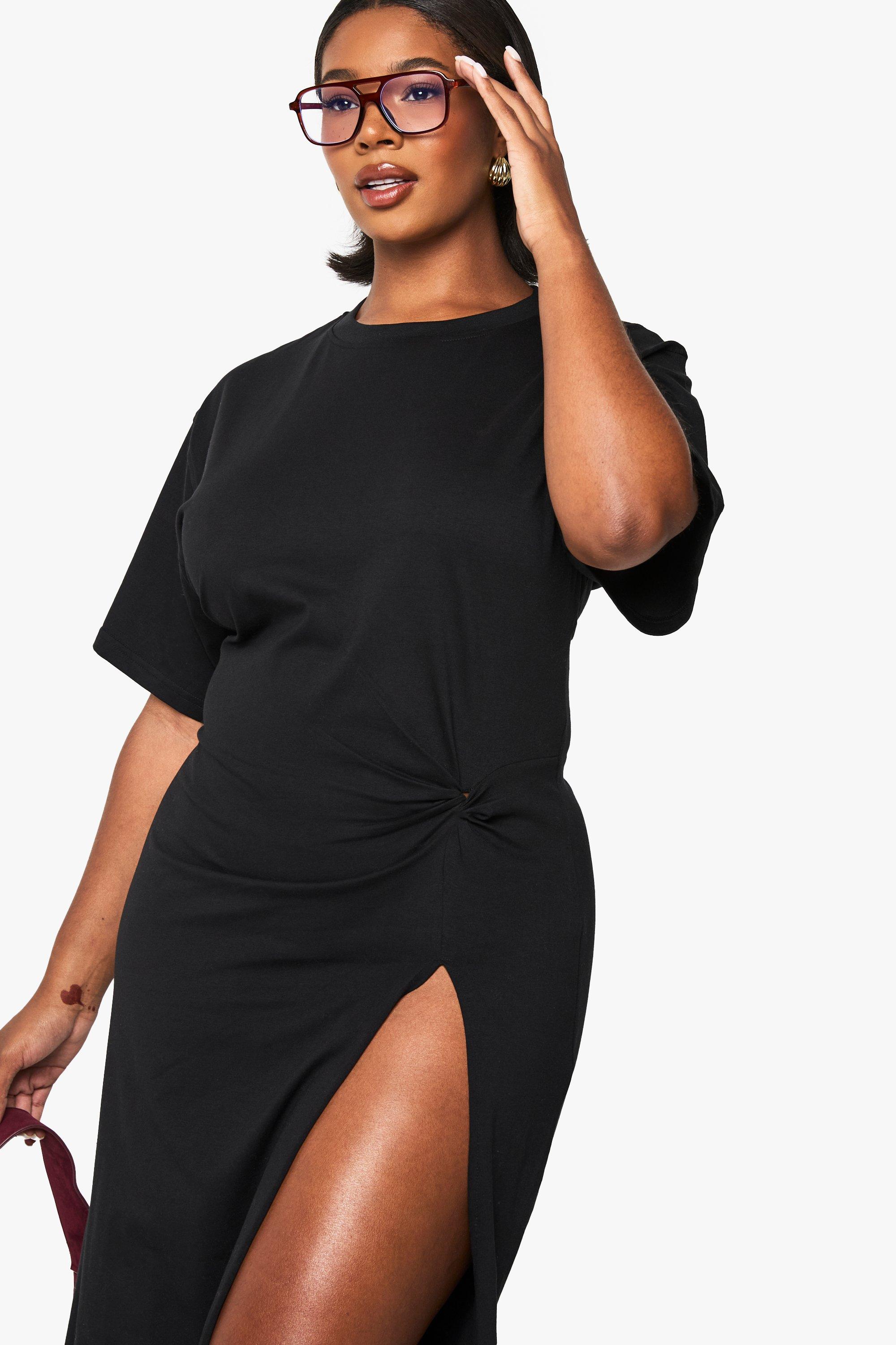 Boohoo plus t shirt dress online