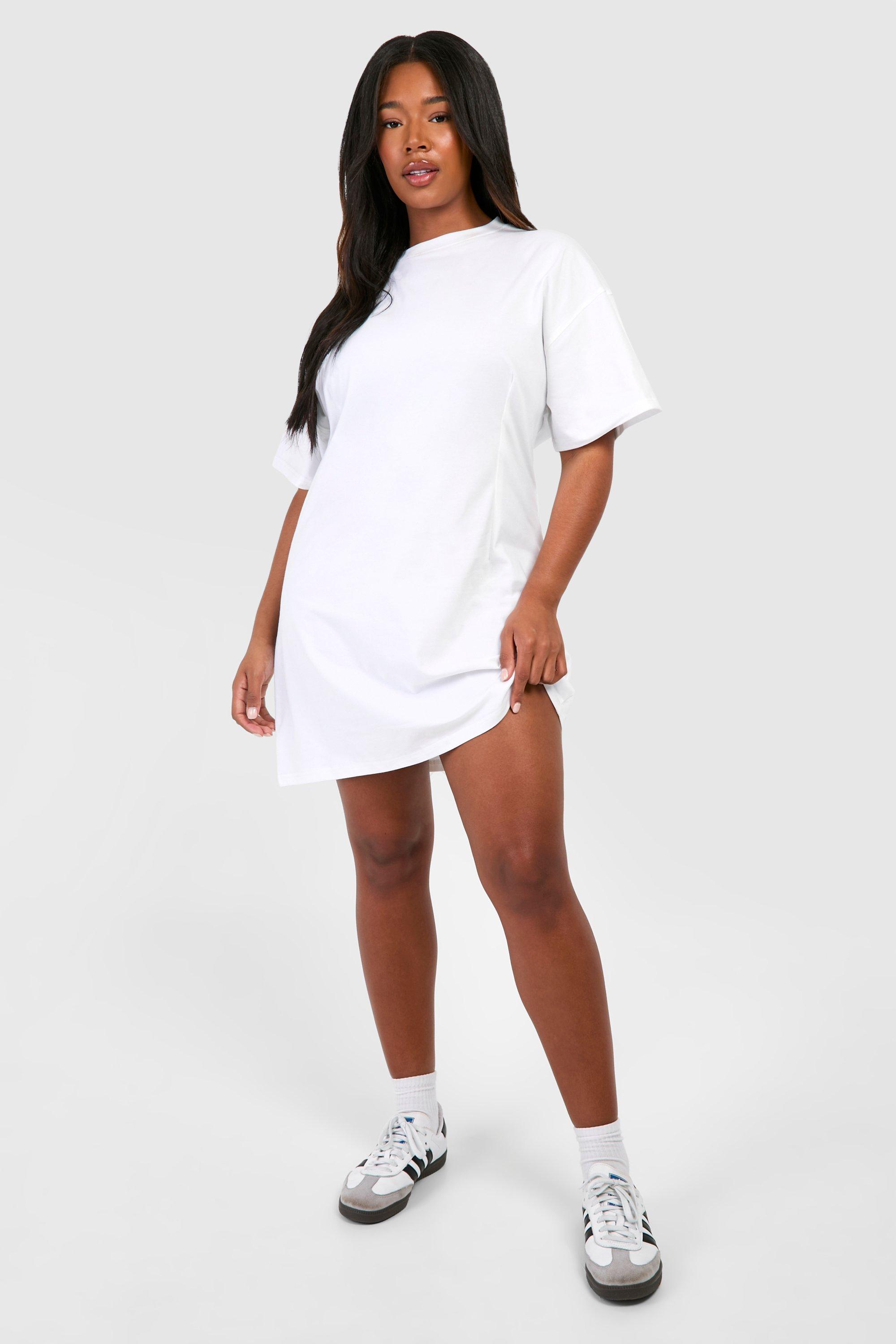 White tee shirt dress cheap plus size