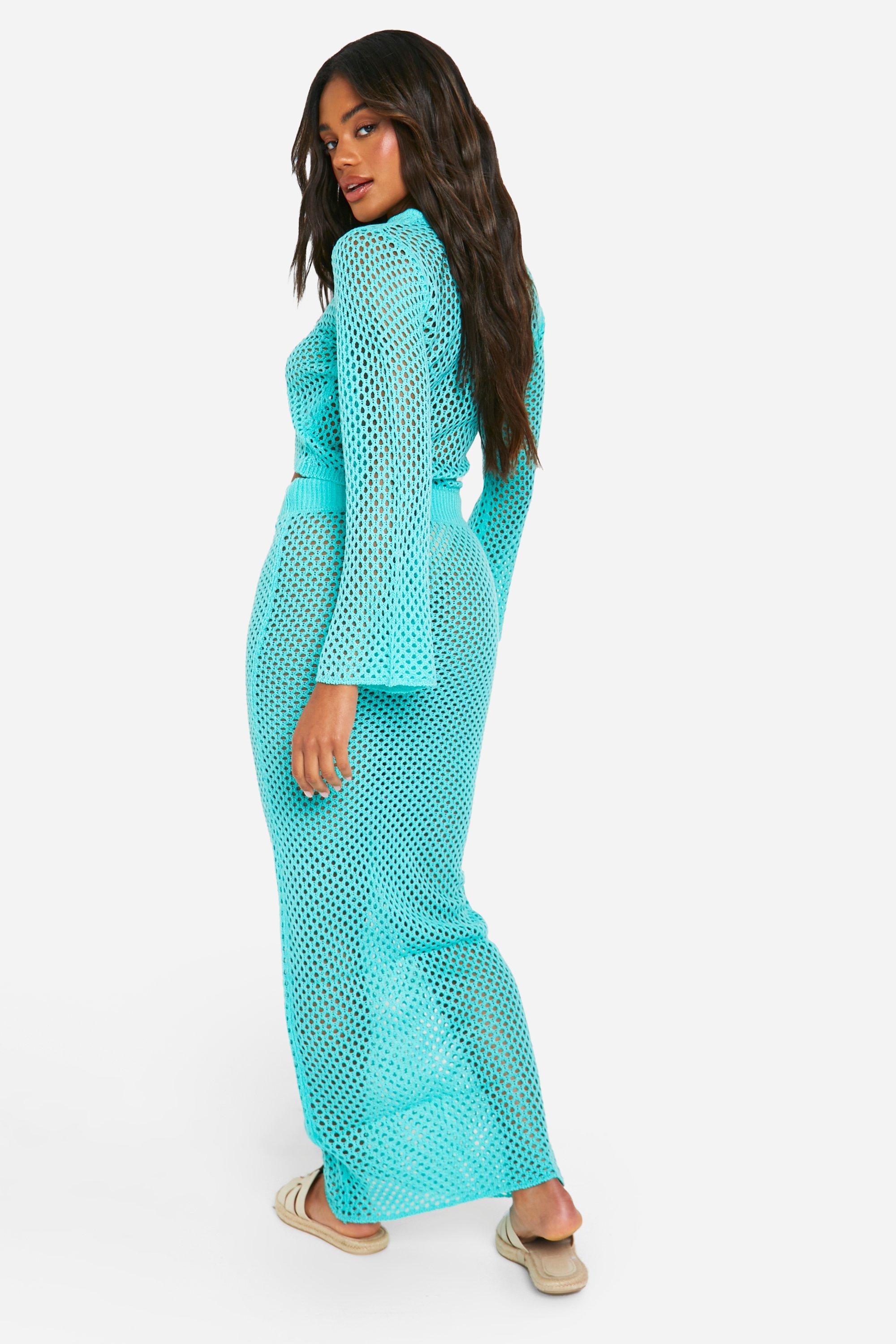Crochet Crop Top And Maxi Skirt Knitted Set | boohoo USA