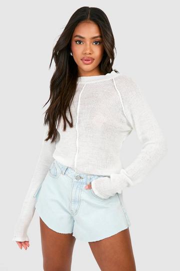 Basic Losse Denim Shorts bleached blue