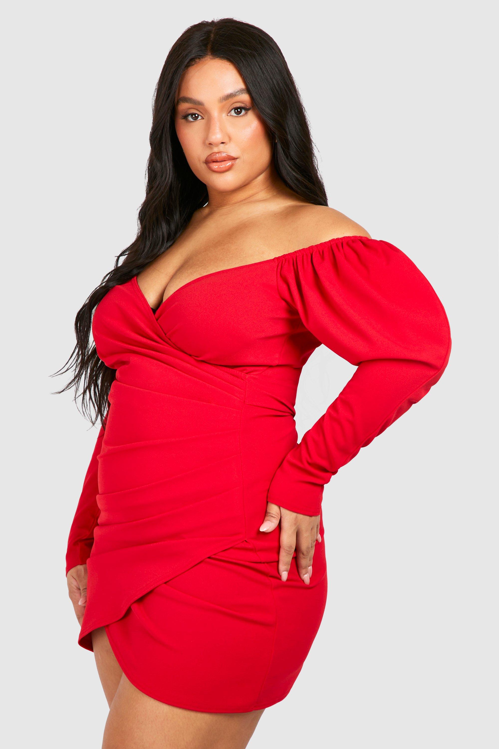 Boohoo red bodycon dress best sale