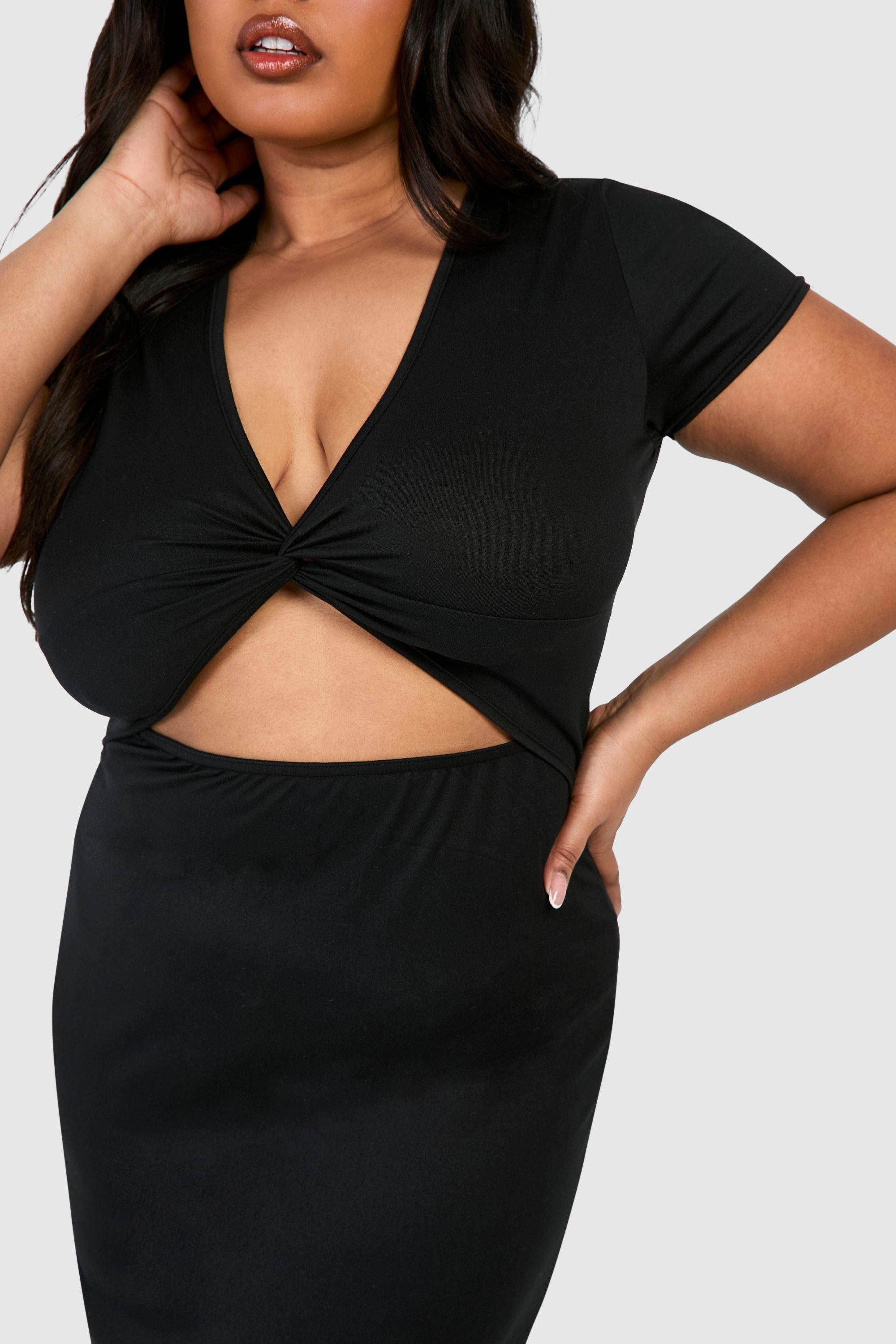 Plus Super Soft Jersey Twist Front Midaxi Dress boohoo NZ