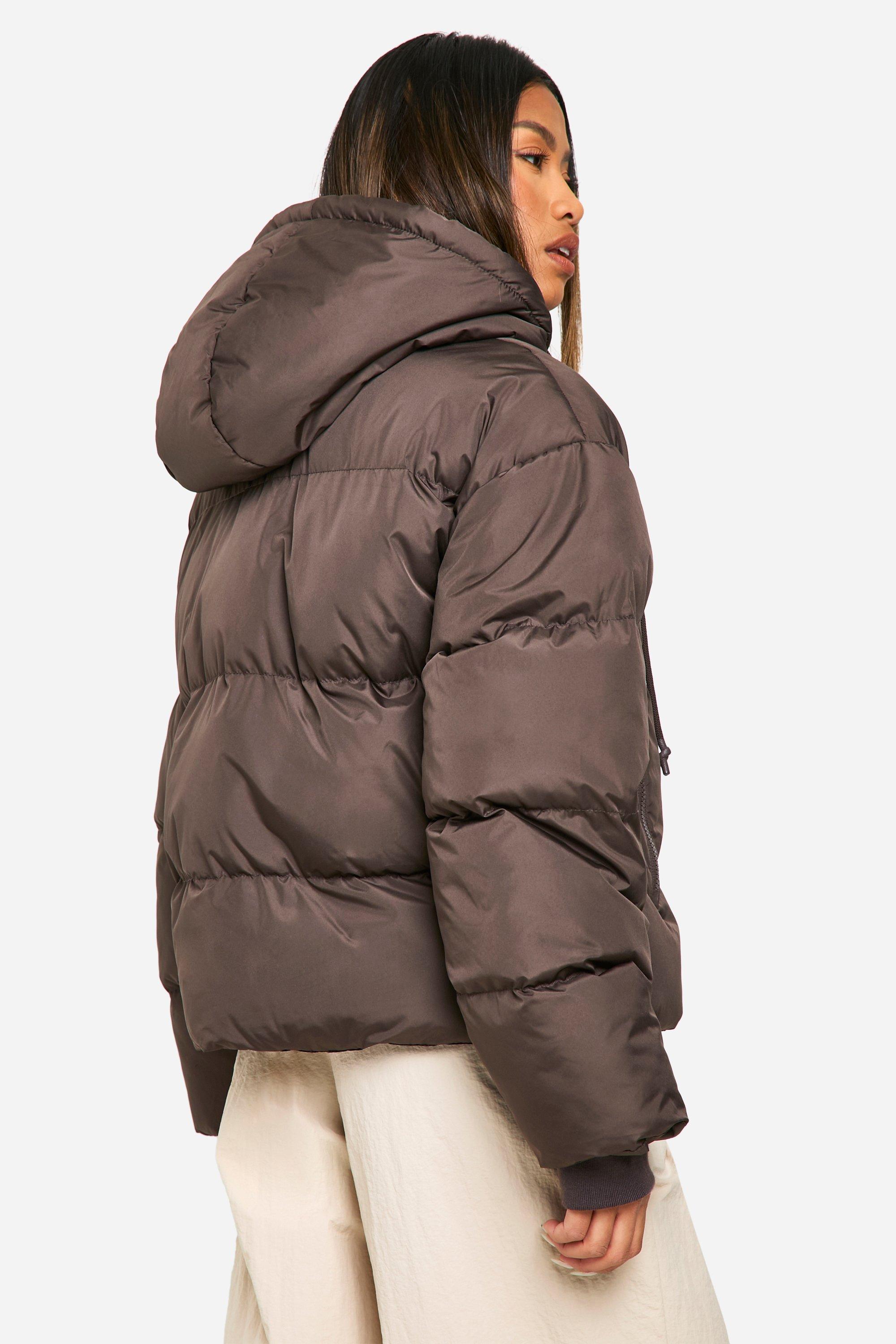 Boohoo hooded padded jacket best sale