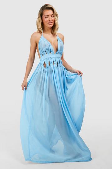 Blue Rope Halterneck Beach Maxi Dress