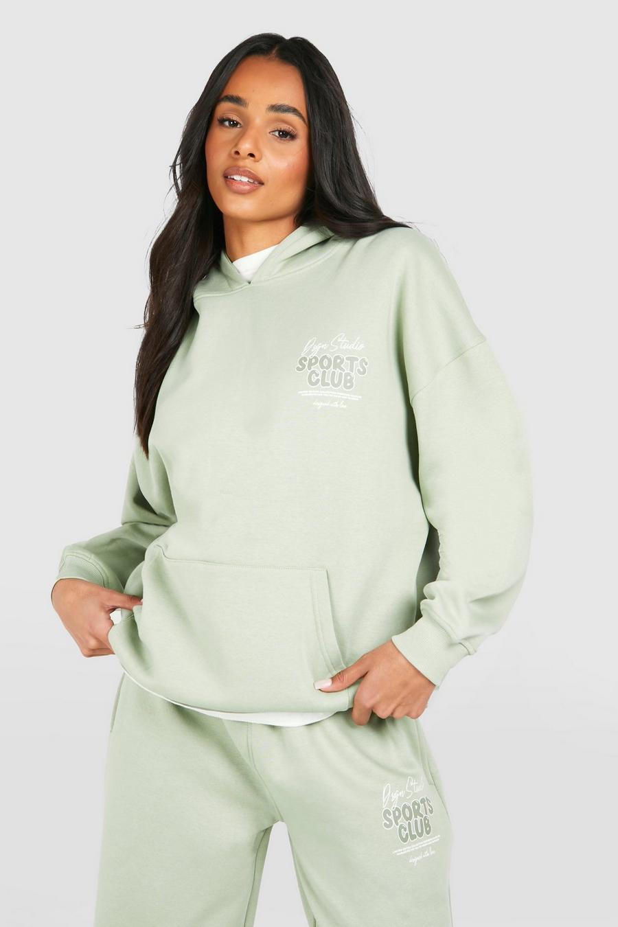 Sudadera Tall con capucha y eslogan Sports Club, Sage