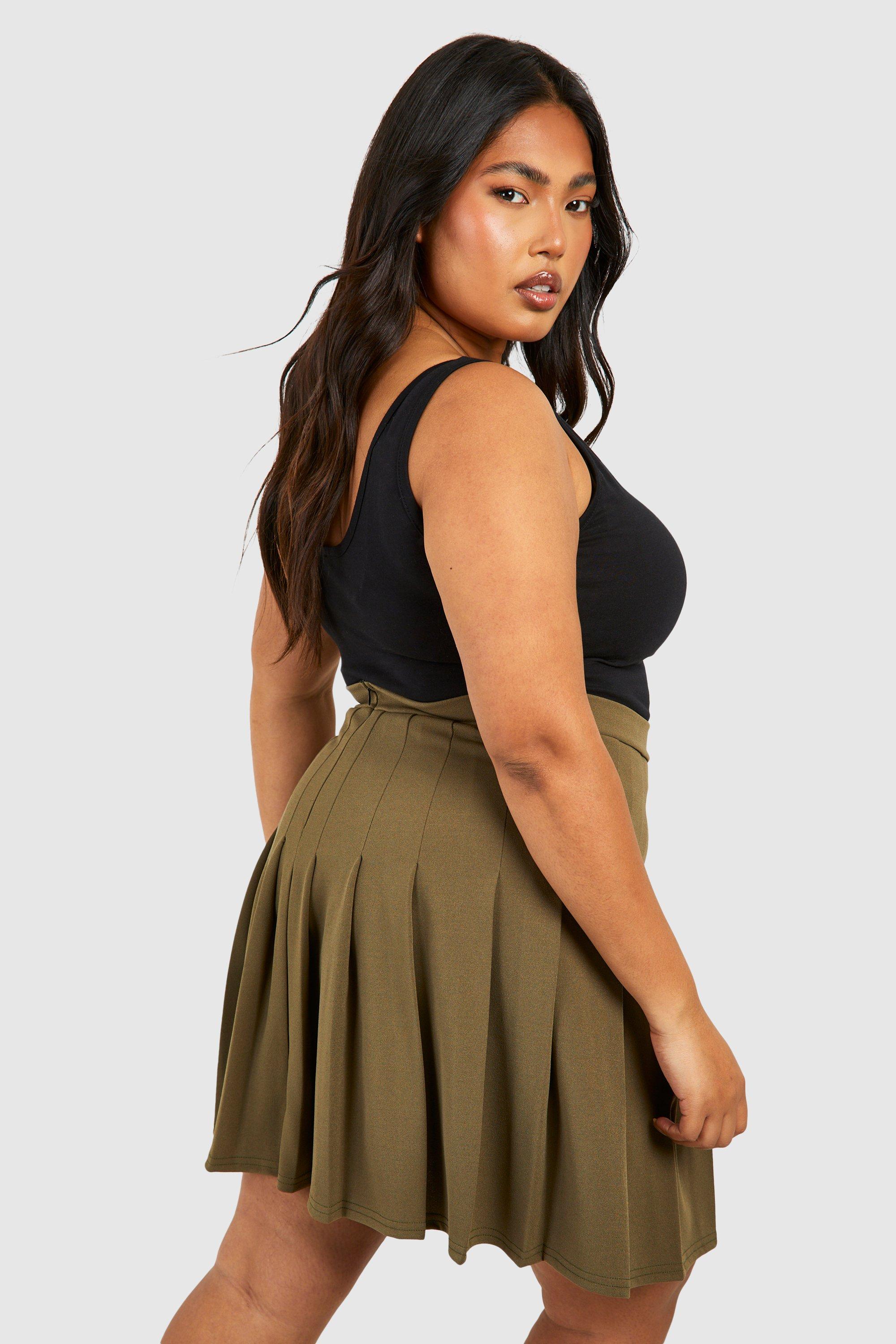 Plus size green skater skirt hotsell