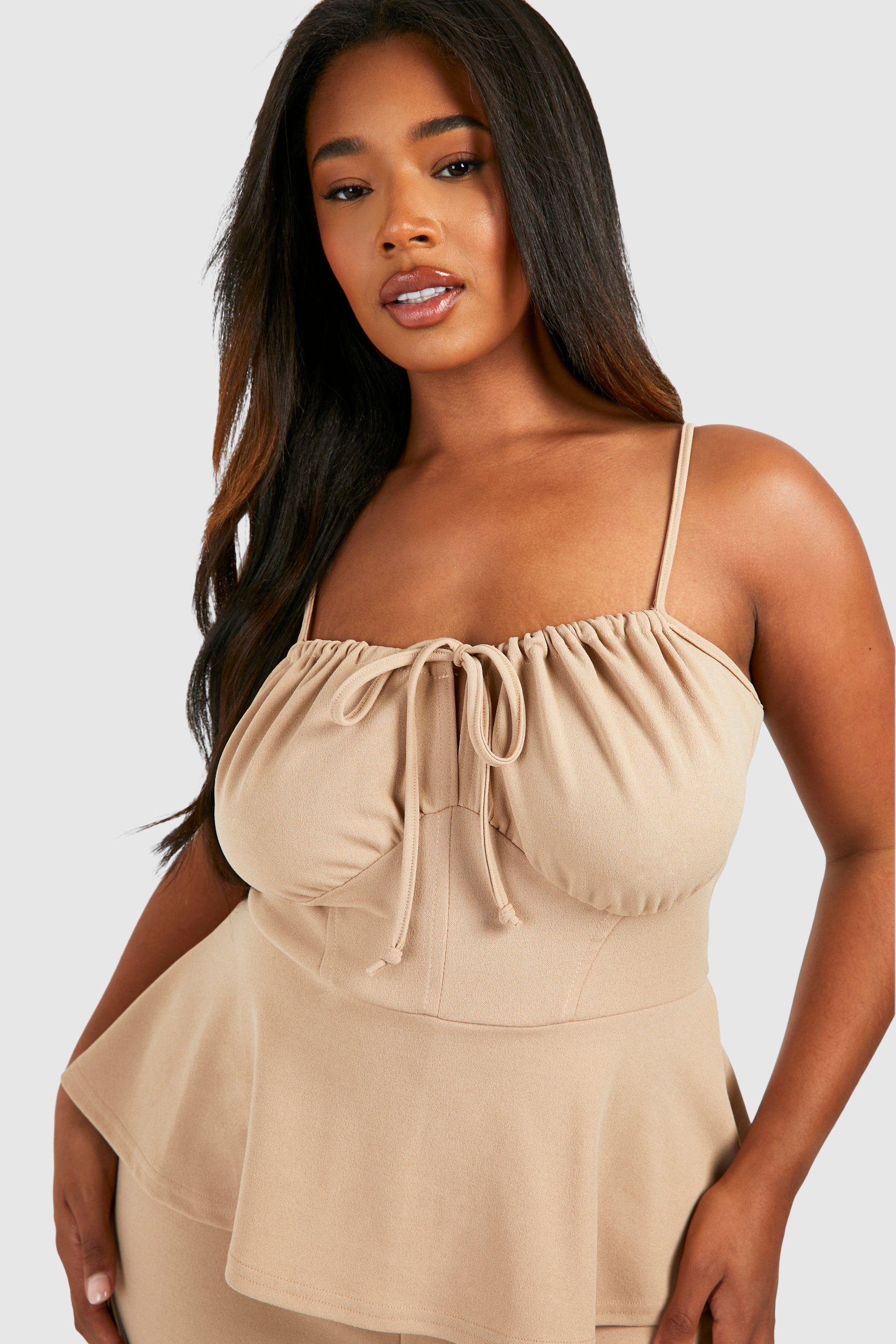 Plus Peplum Wide Leg Jumpsuit