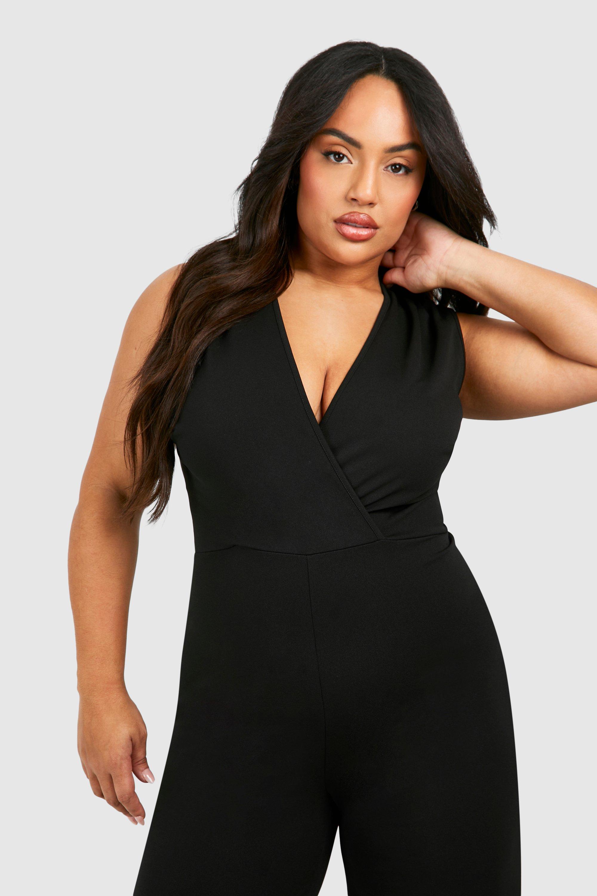 Plus Plunge Wide Leg Jumpsuit boohoo