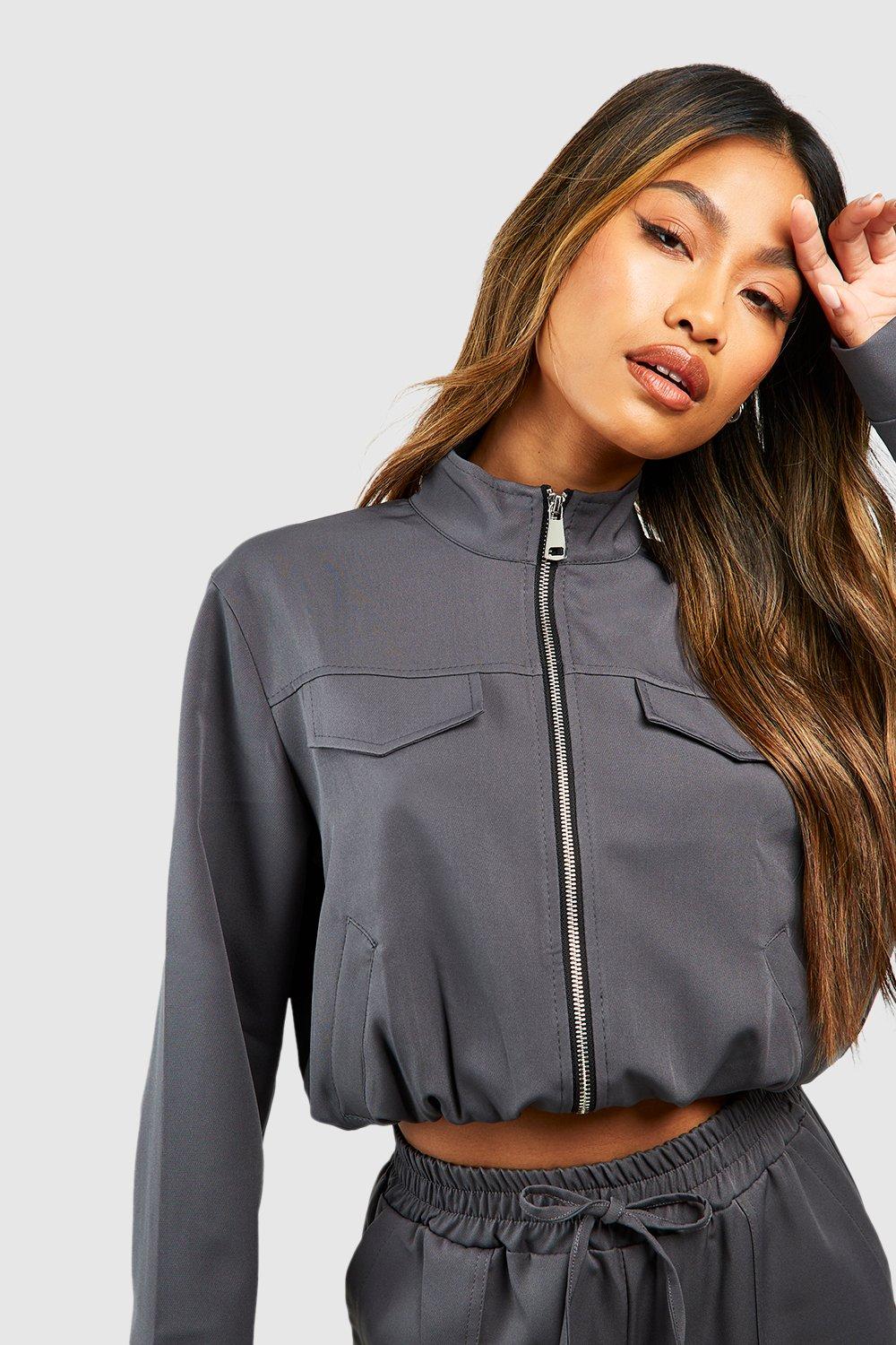 Charcoal grey hot sale jacket womens