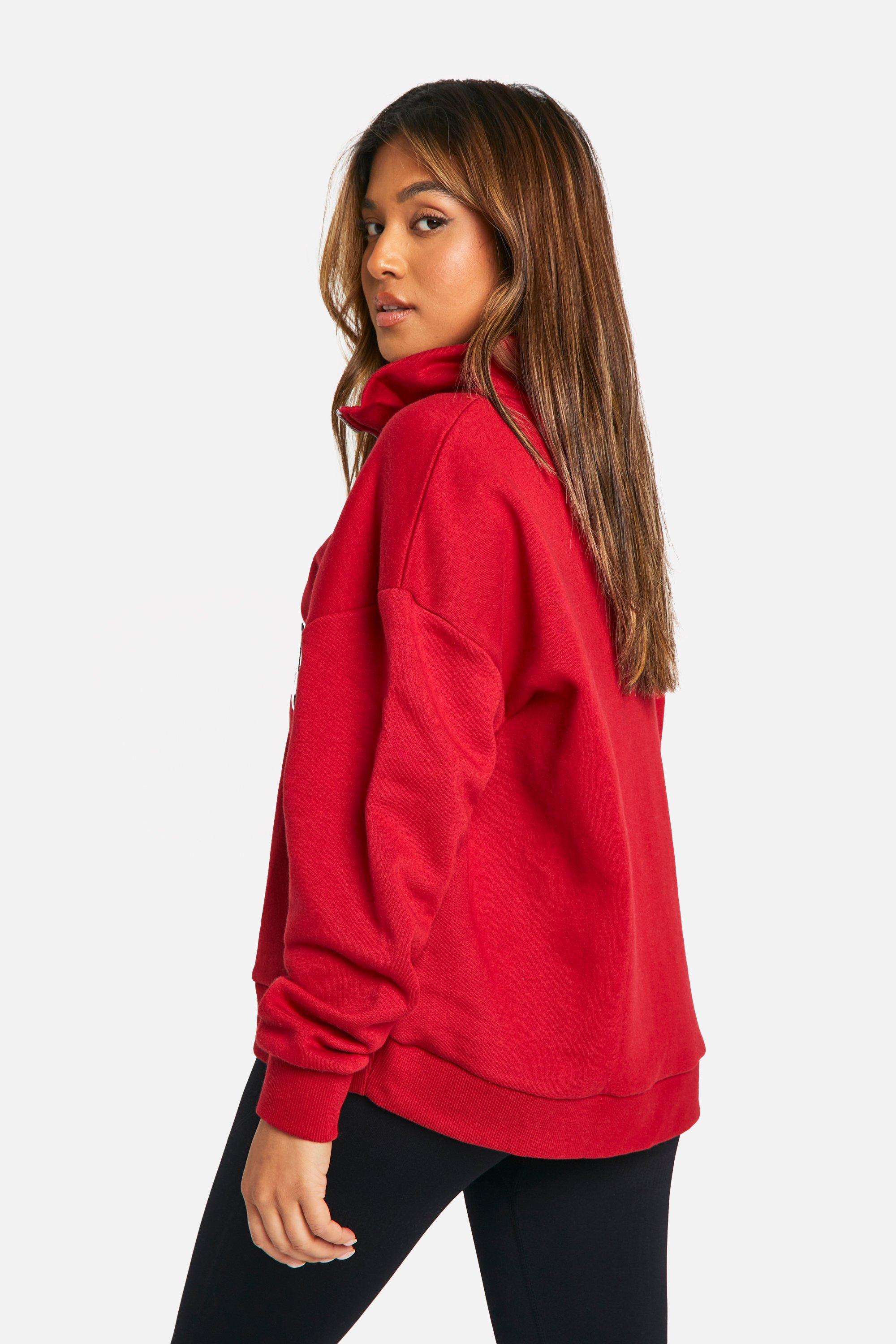 Boohoo red sweatshirt deals