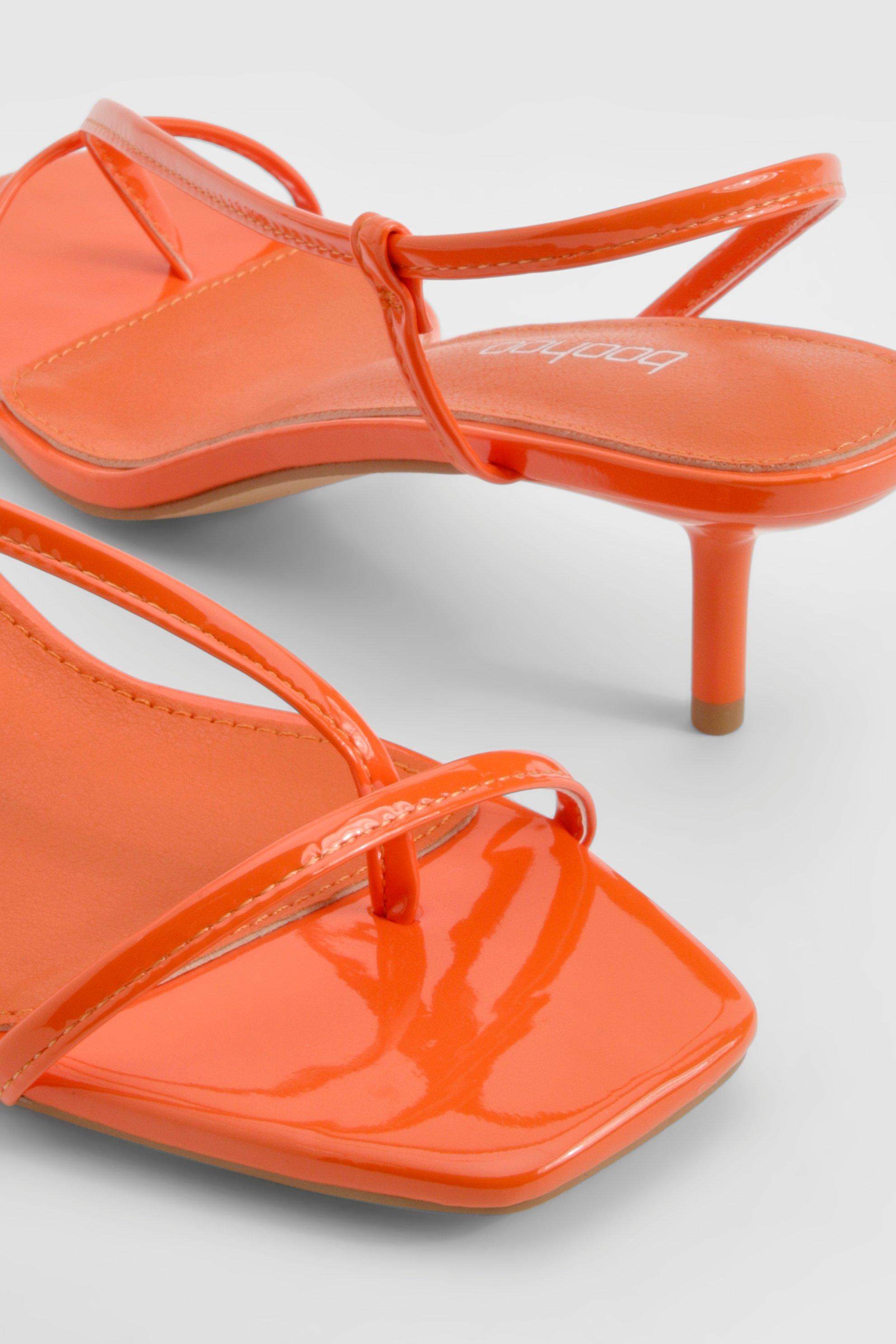 Orange heeled sandals shops uk