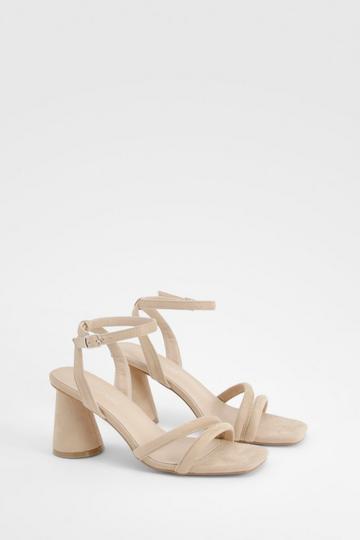 Nude Statement Padded Strappy Mid Heels