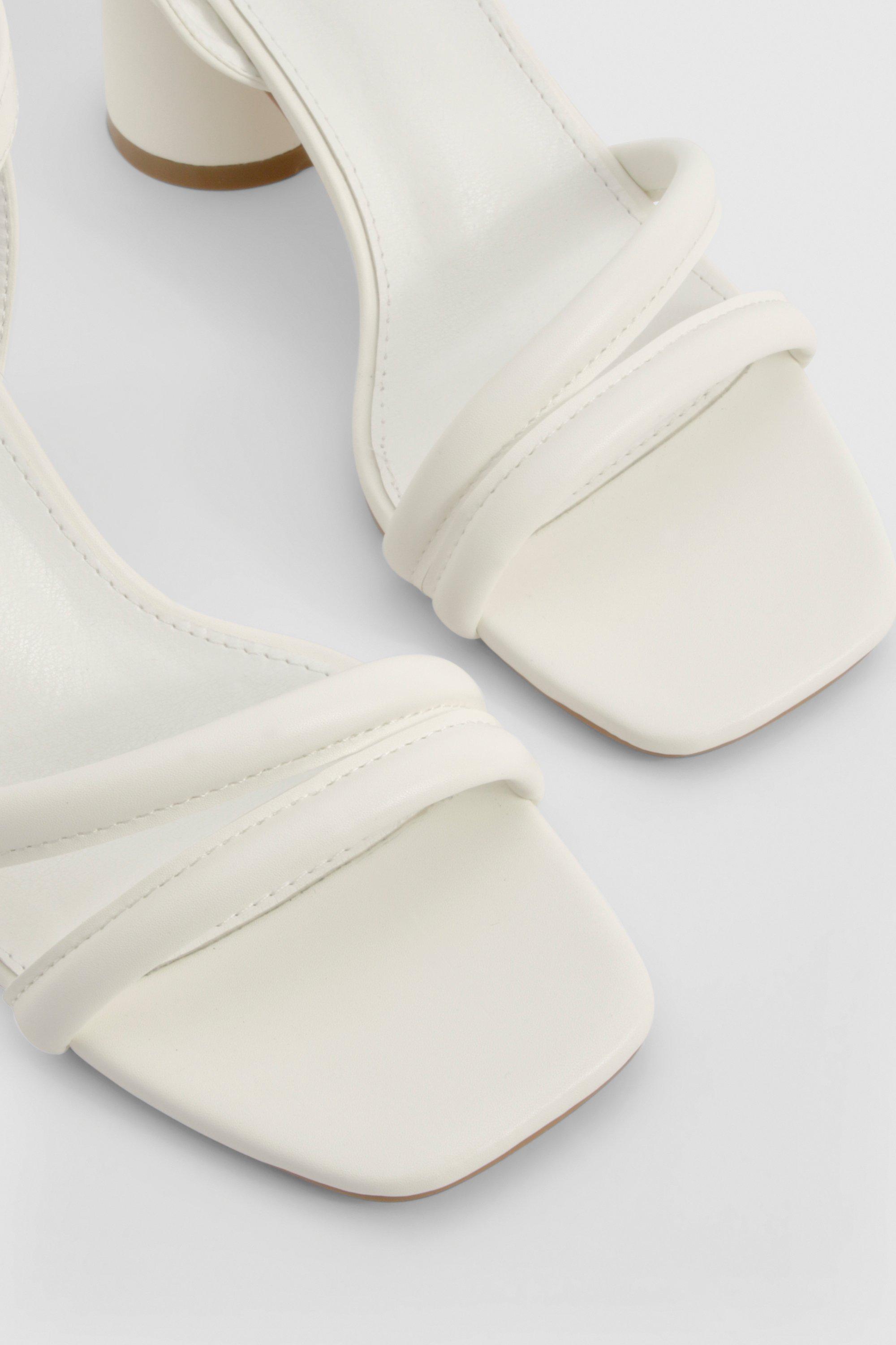 Statement Padded Strappy Mid Heels boohoo