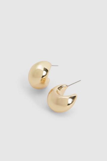 Metallic Gold Chunky Mini Hoop Earring
