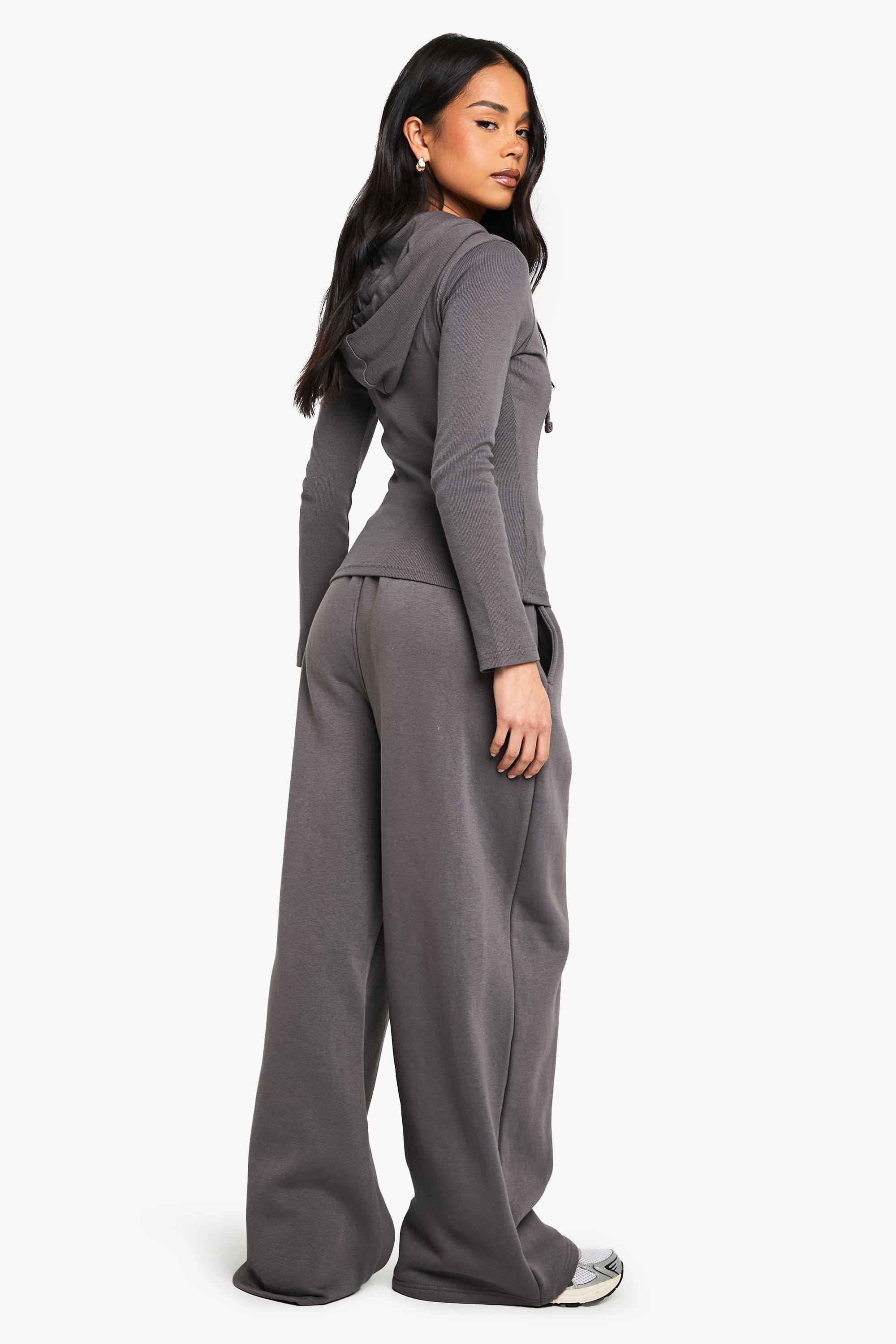 Plus Size Women's Ladies Ruched Hoodie Hooded Loungewear Jogger