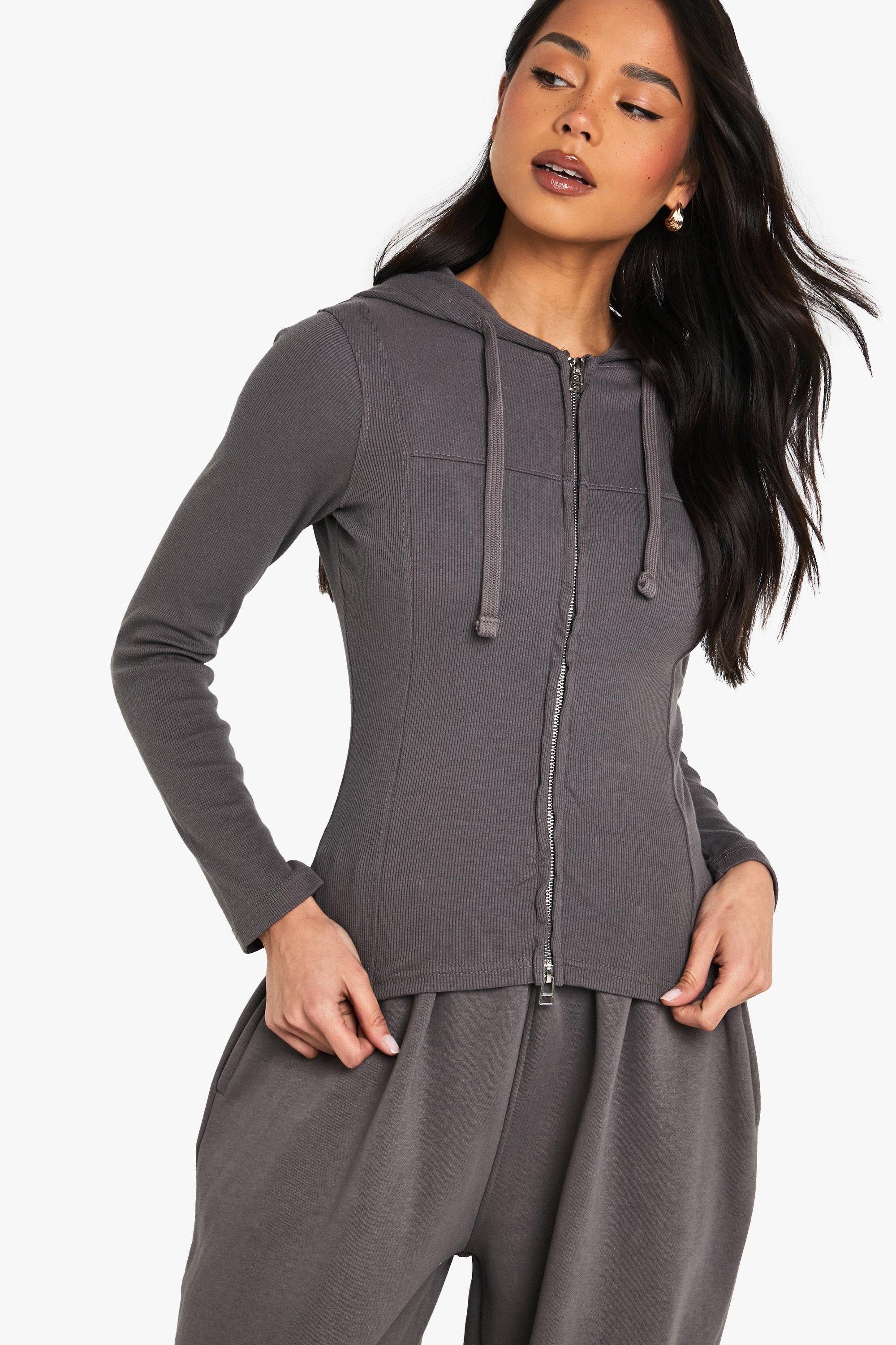 Charcoal Grey Sweat Hoodie Straight Leg Sweatpant Set