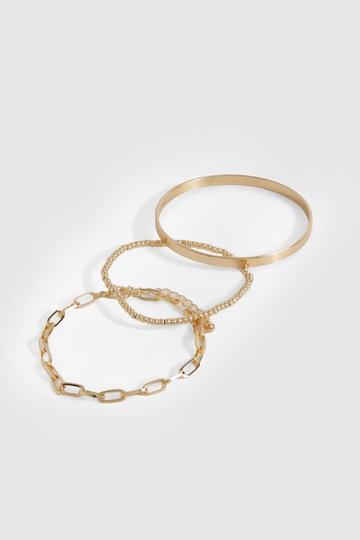 Gold Layered Bangle Multipack gold