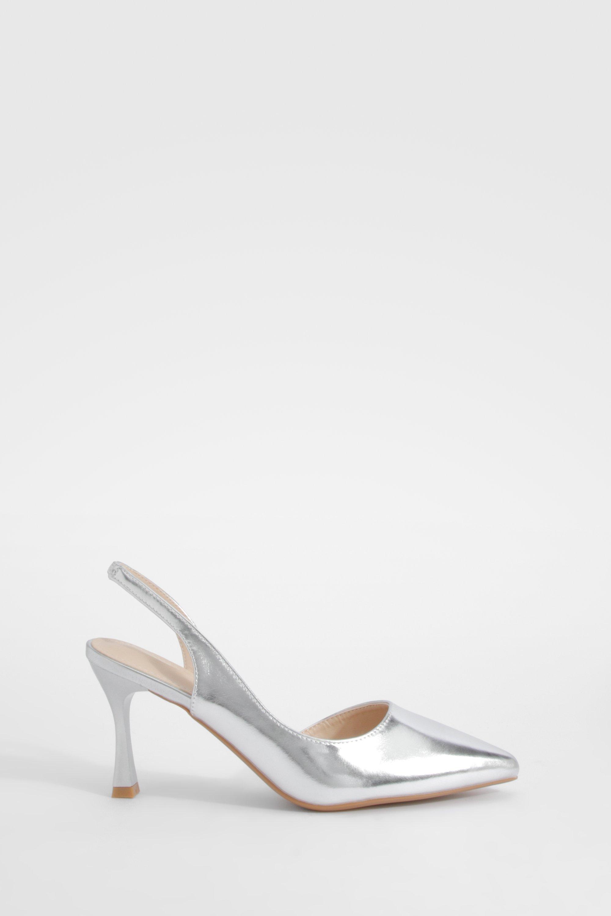 Metallic slingback clearance shoes