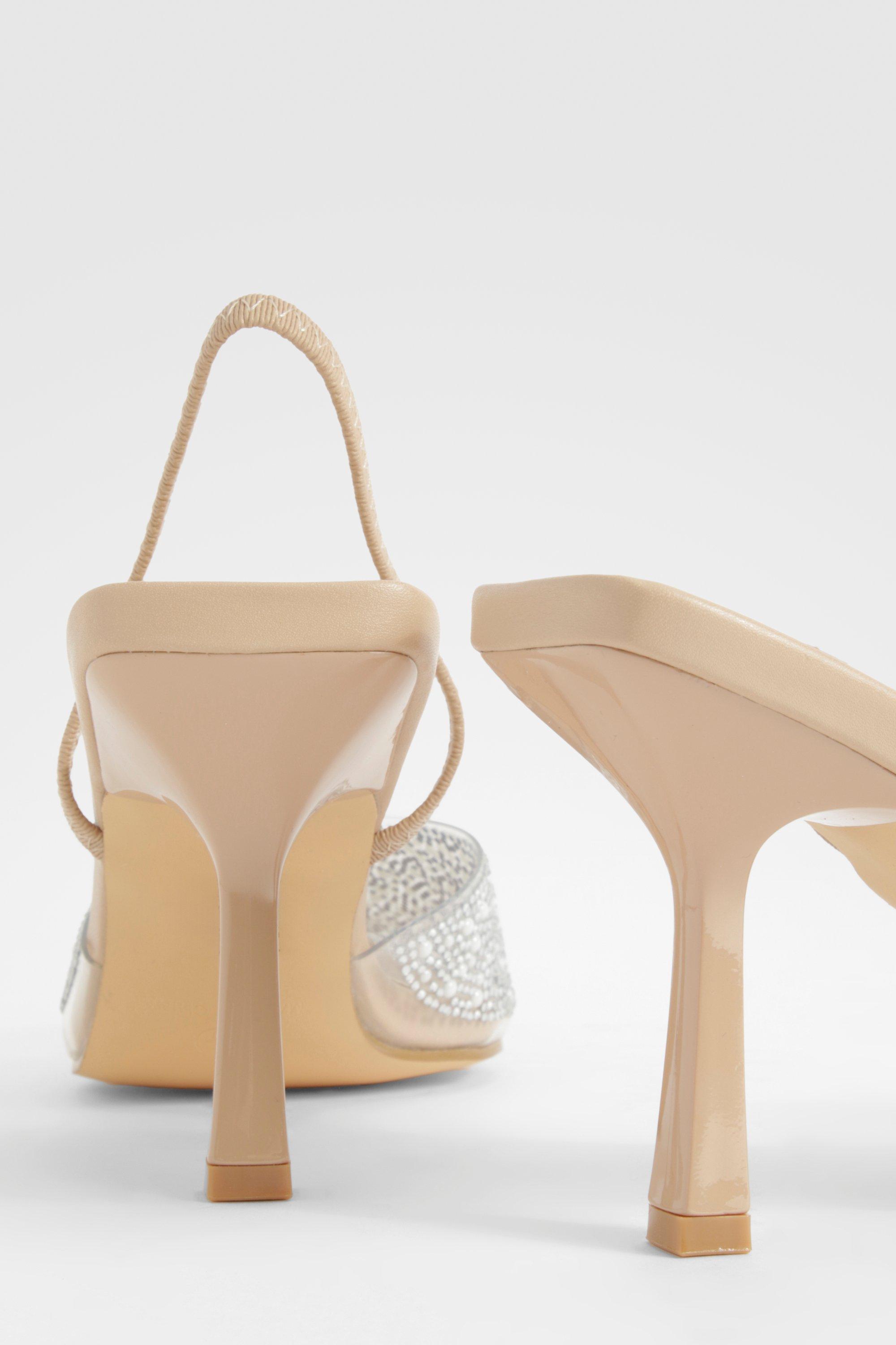 Nude store pearl heels