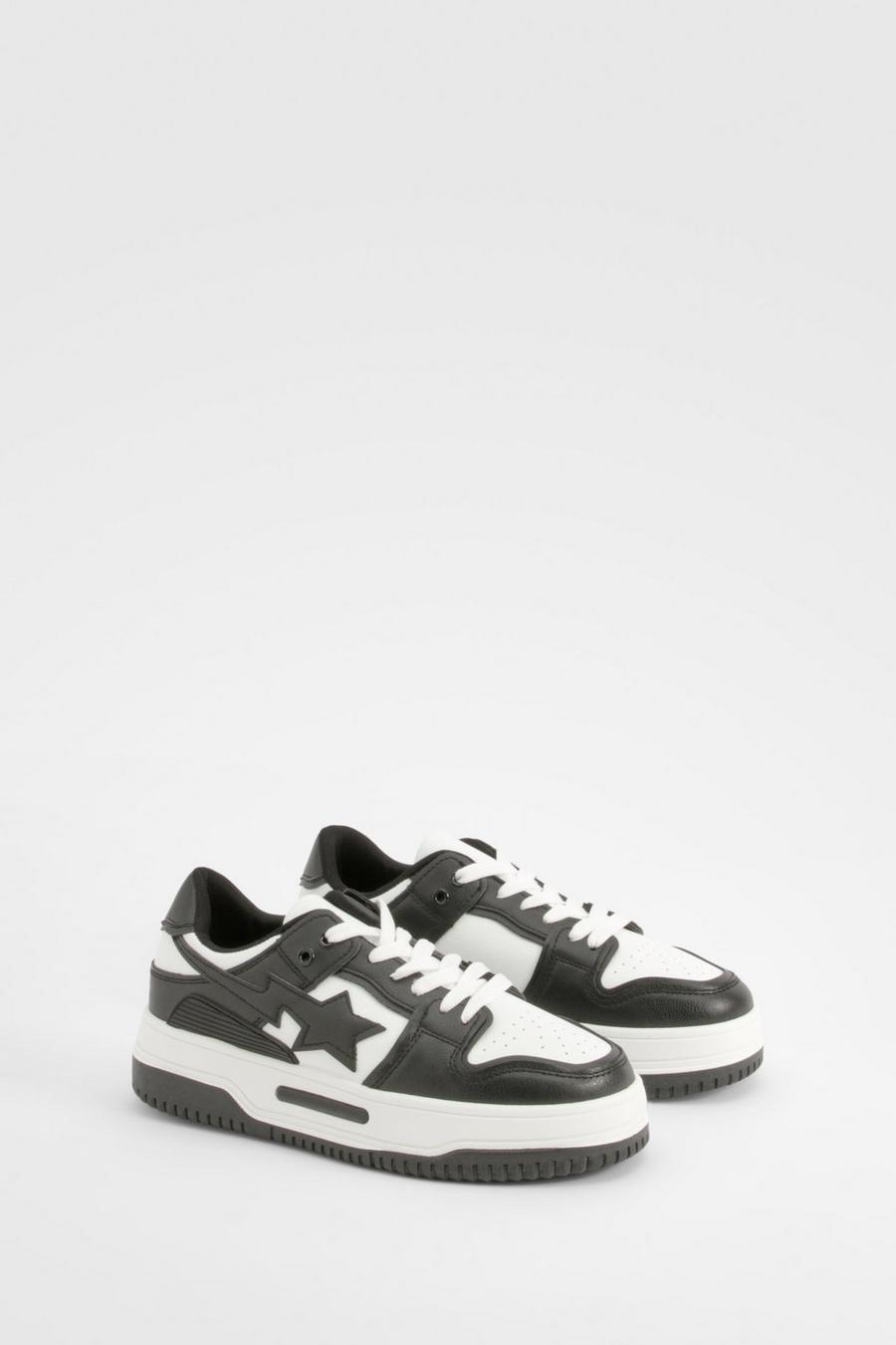 Black Chunky Contrast Panel Trainers image number 1