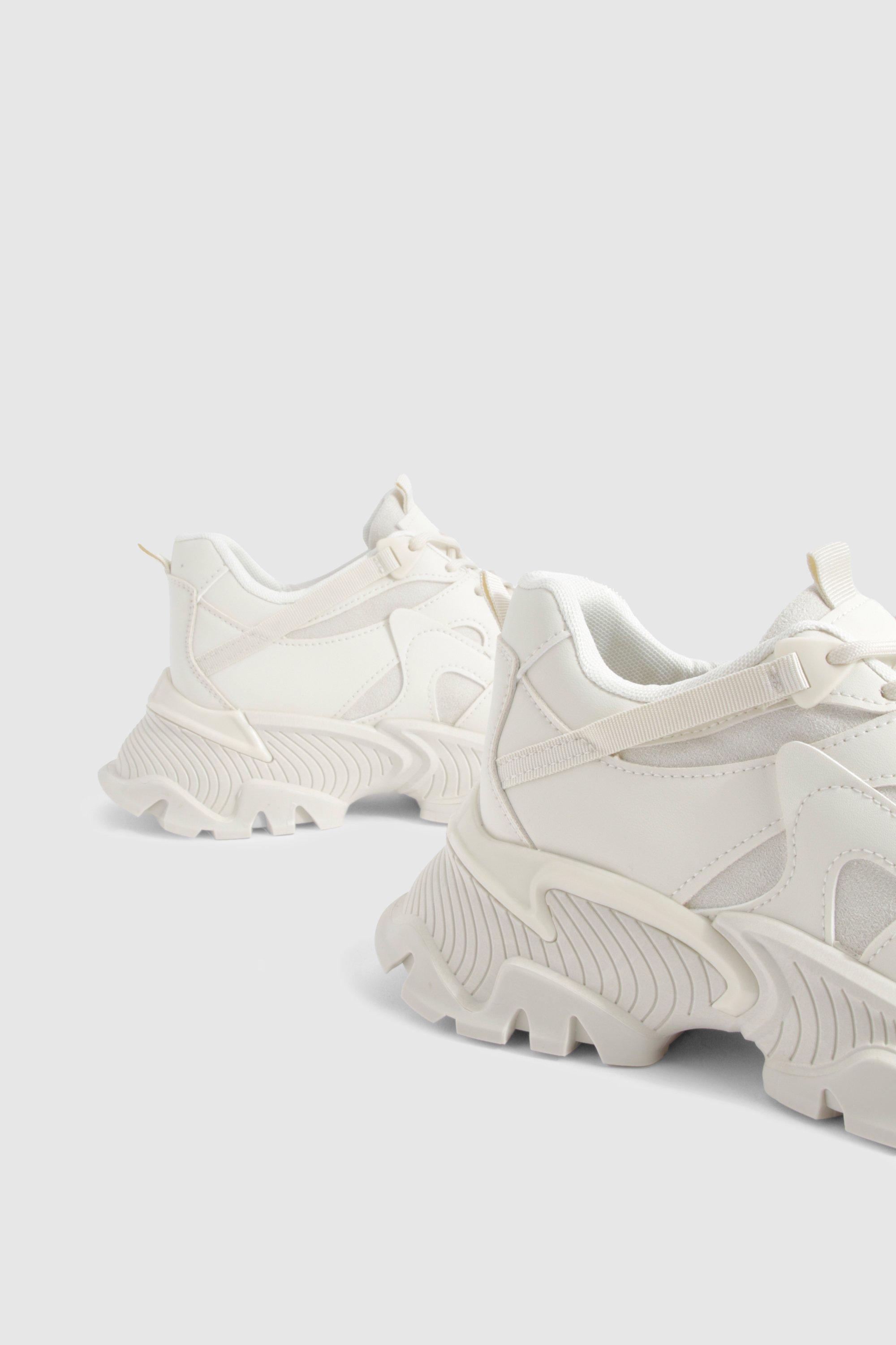 Beige chunky sneakers clearance