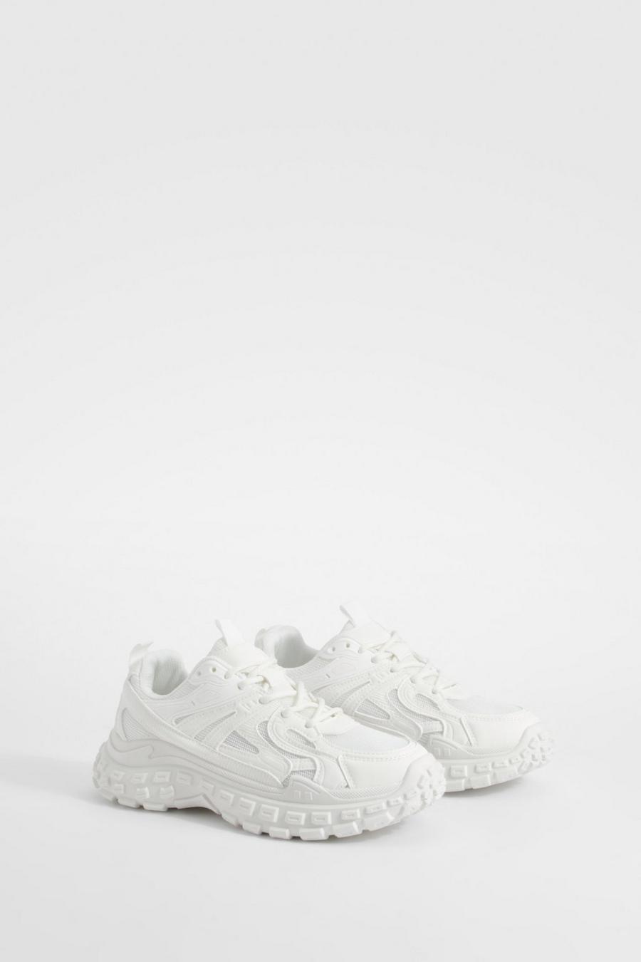 White Chunky Sporty Trainers   