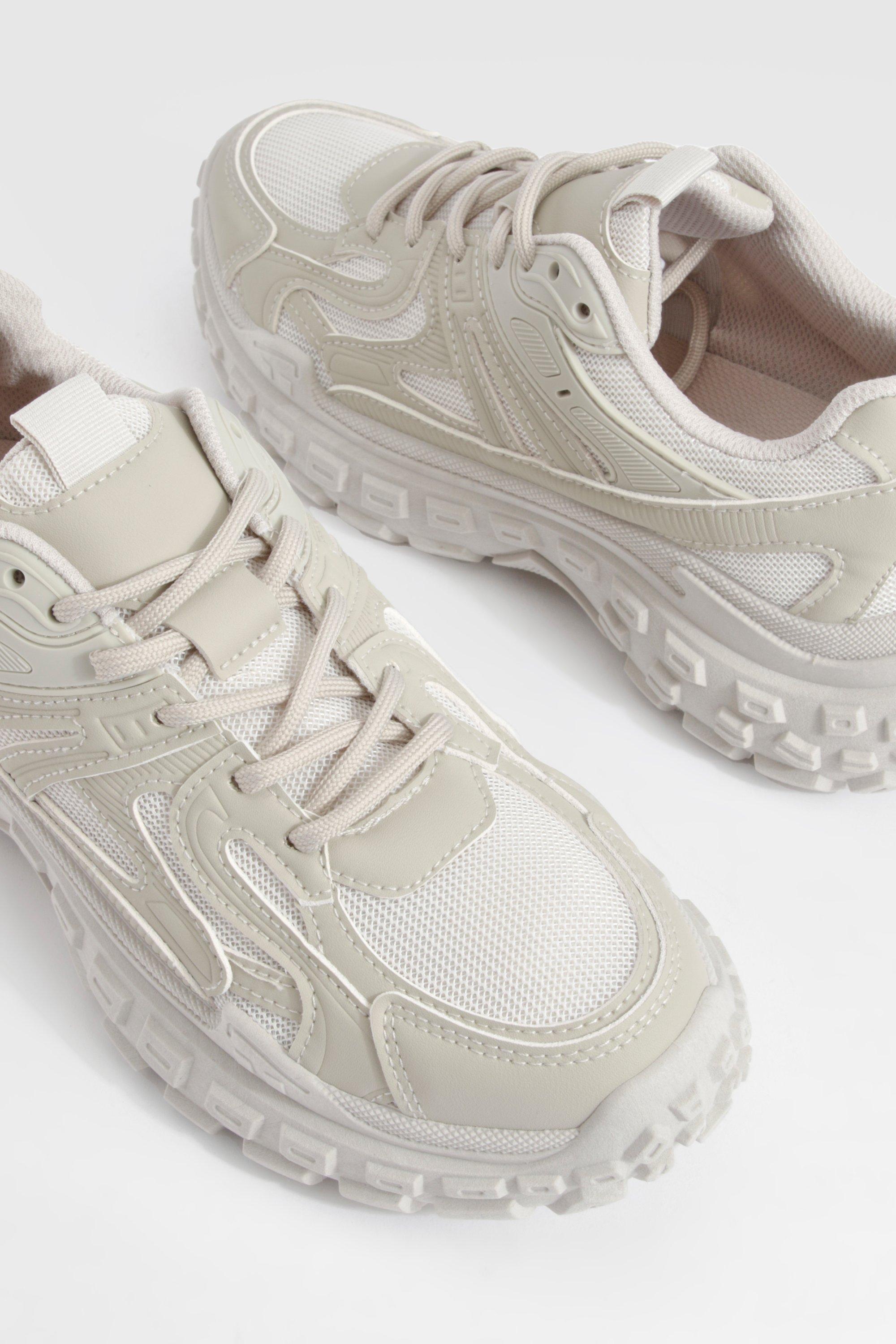 Boohoo white chunky on sale trainers