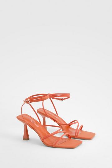 Wide Width Strappy Mid Height Heels rust