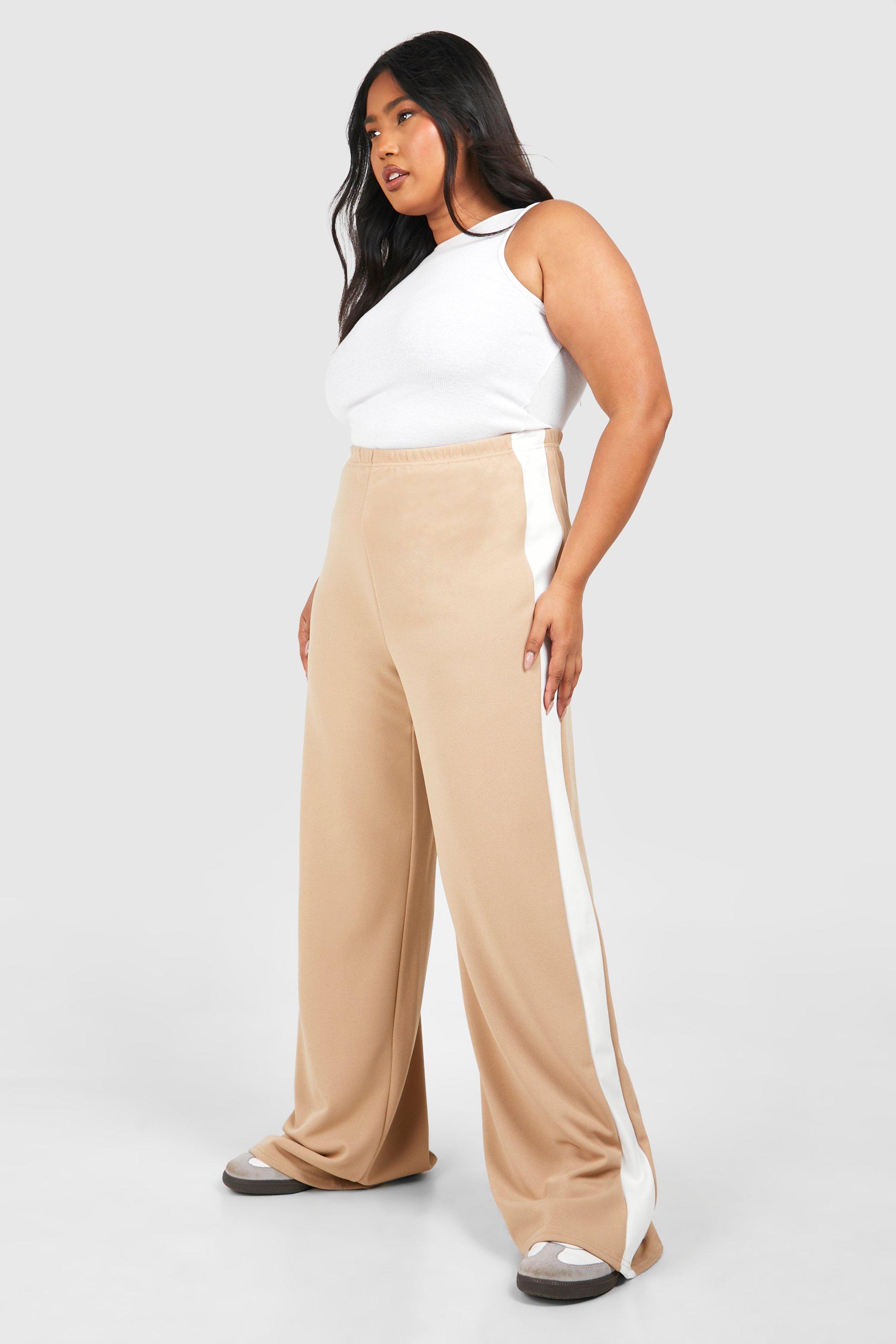 Plus Side Stripe Wide Leg Pants | boohoo USA