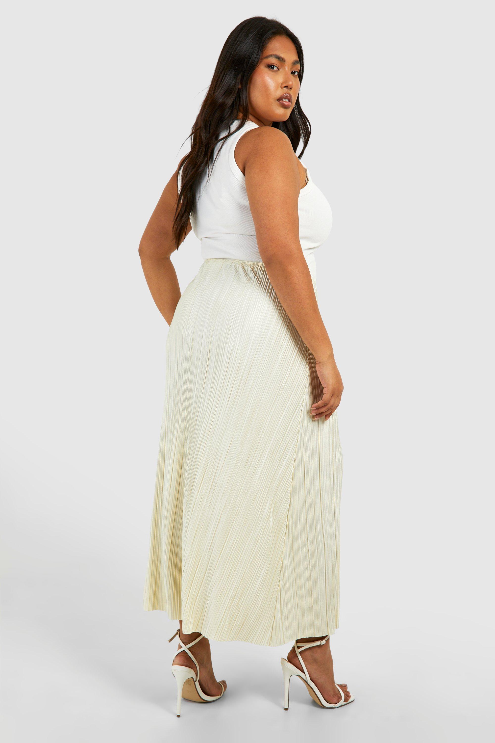 Gonna longuette Plus Size plissettata