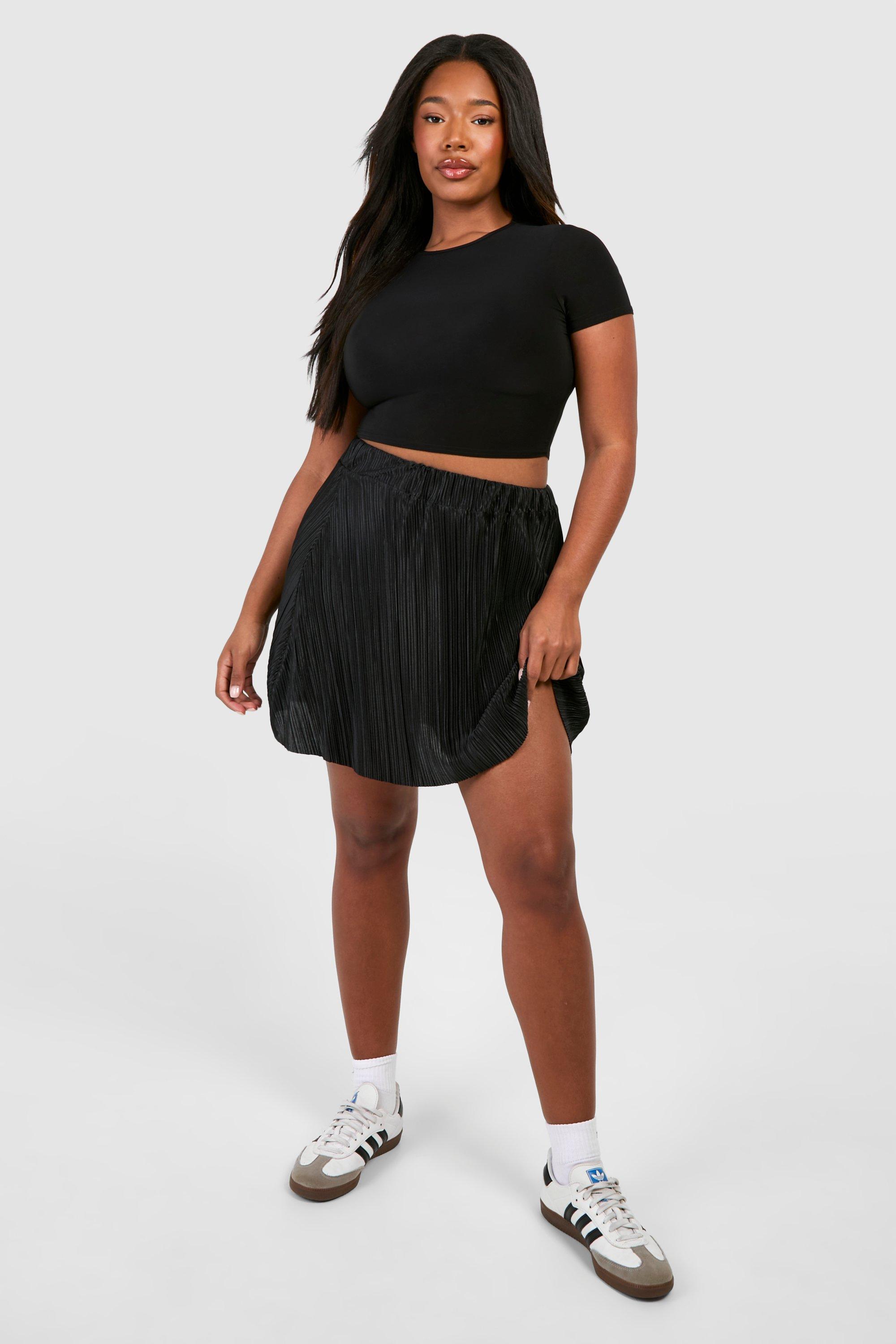 Grande taille Mini jupe plissee boohoo FR