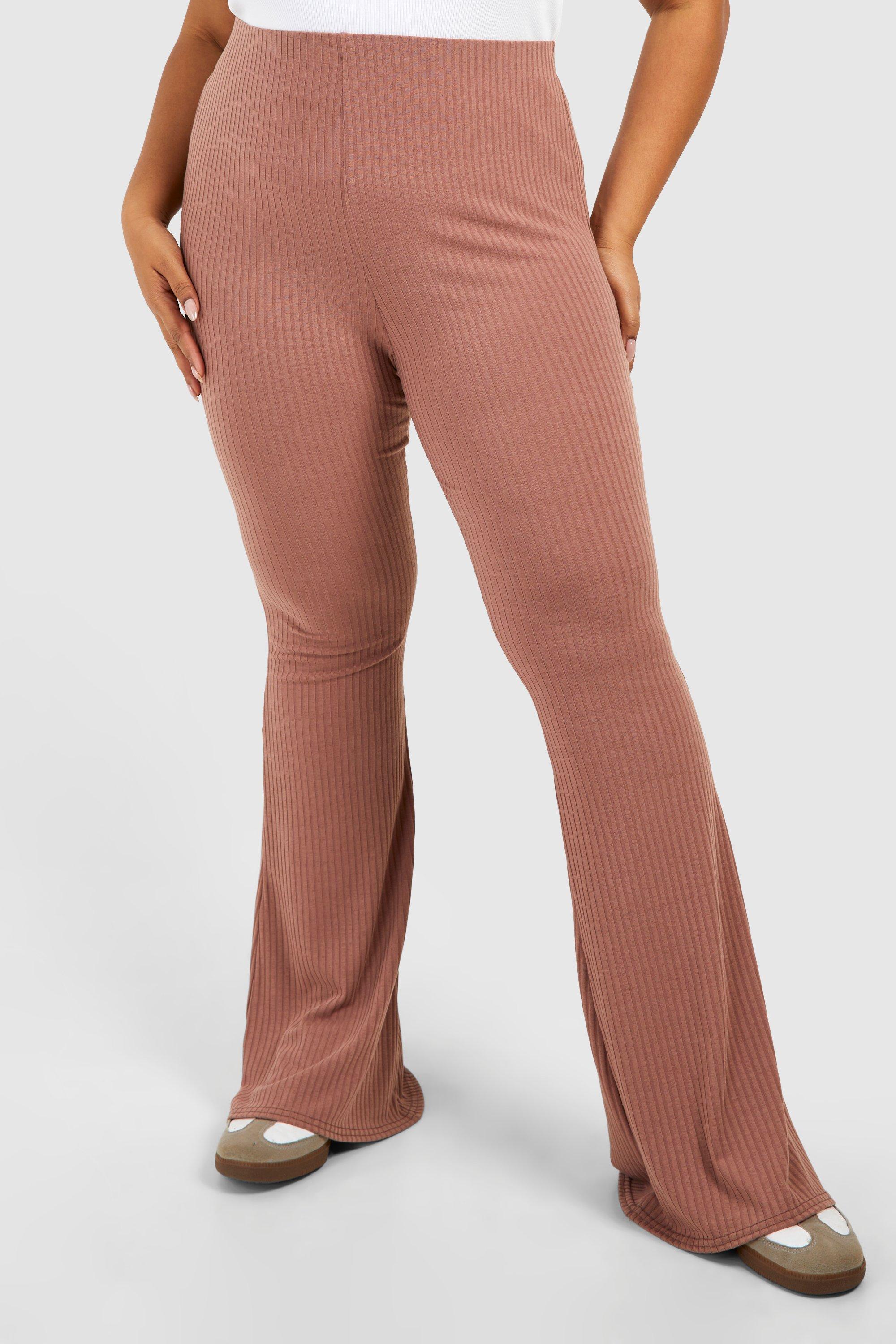 Plus Soft Rib Flare Pants