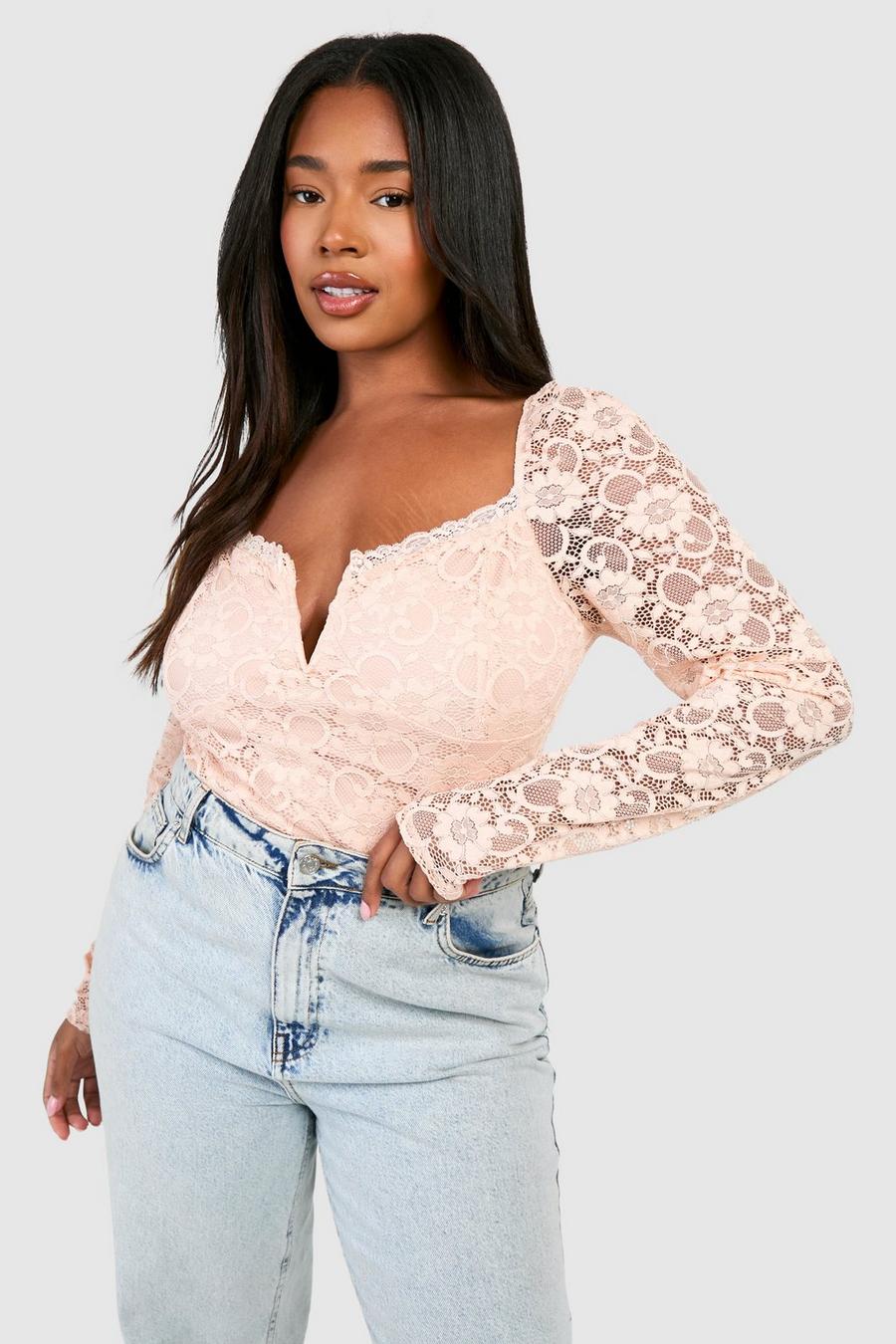 Blush Plus Lace Puff Sleeve Corset Top  image number 1