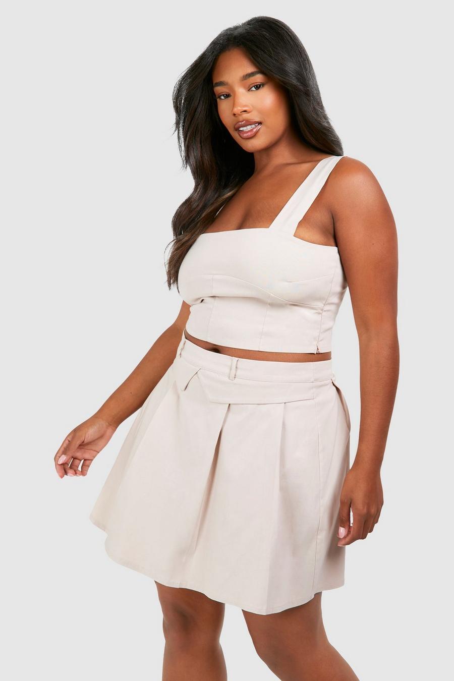 Stone Plus Corset Top And Mini Skirt Co-ord  image number 1