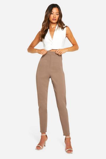 Tall Bengaline Stretch Tapered Tailored Pants mocha