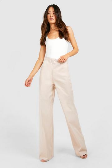 Stone Beige Tall Bengaline Stretch Straight Leg Trousers