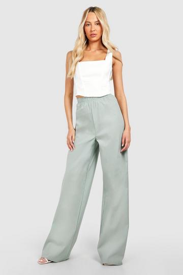 Tall Bengaline Stretch Wide Leg Trousers sage