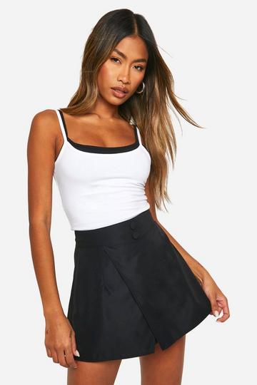 Poplin Wrap Skorts black