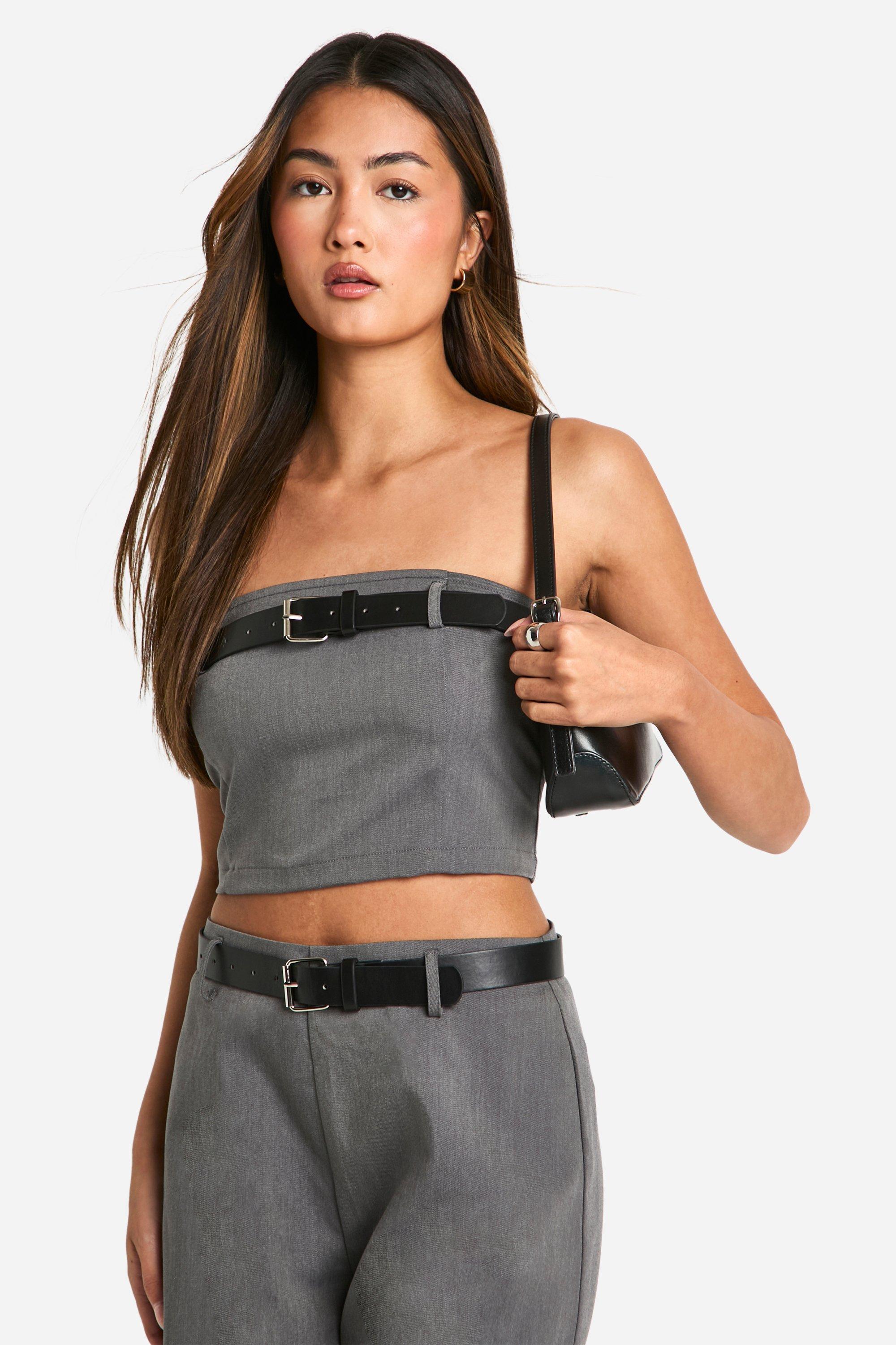 Charcoal Belt Detail Bandeau