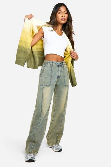 Vintage Dirty Wash Skater Jeans Met Naaddetail vintage wash