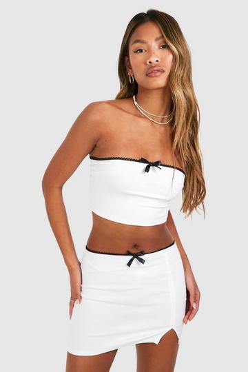 Bengaline Bandeau Top Met Strik white