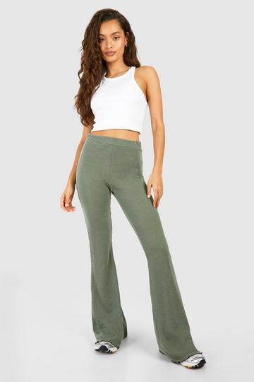 Flared Broek Met Lettuce Edge khaki