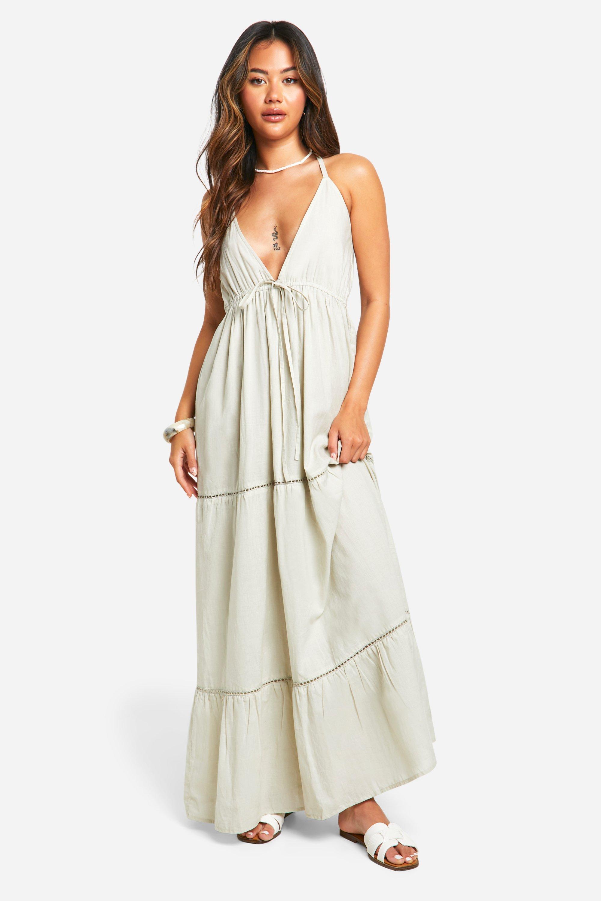 Crochet trim maxi dress hotsell