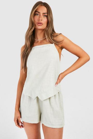 Cotton Asymmetric Cami stone