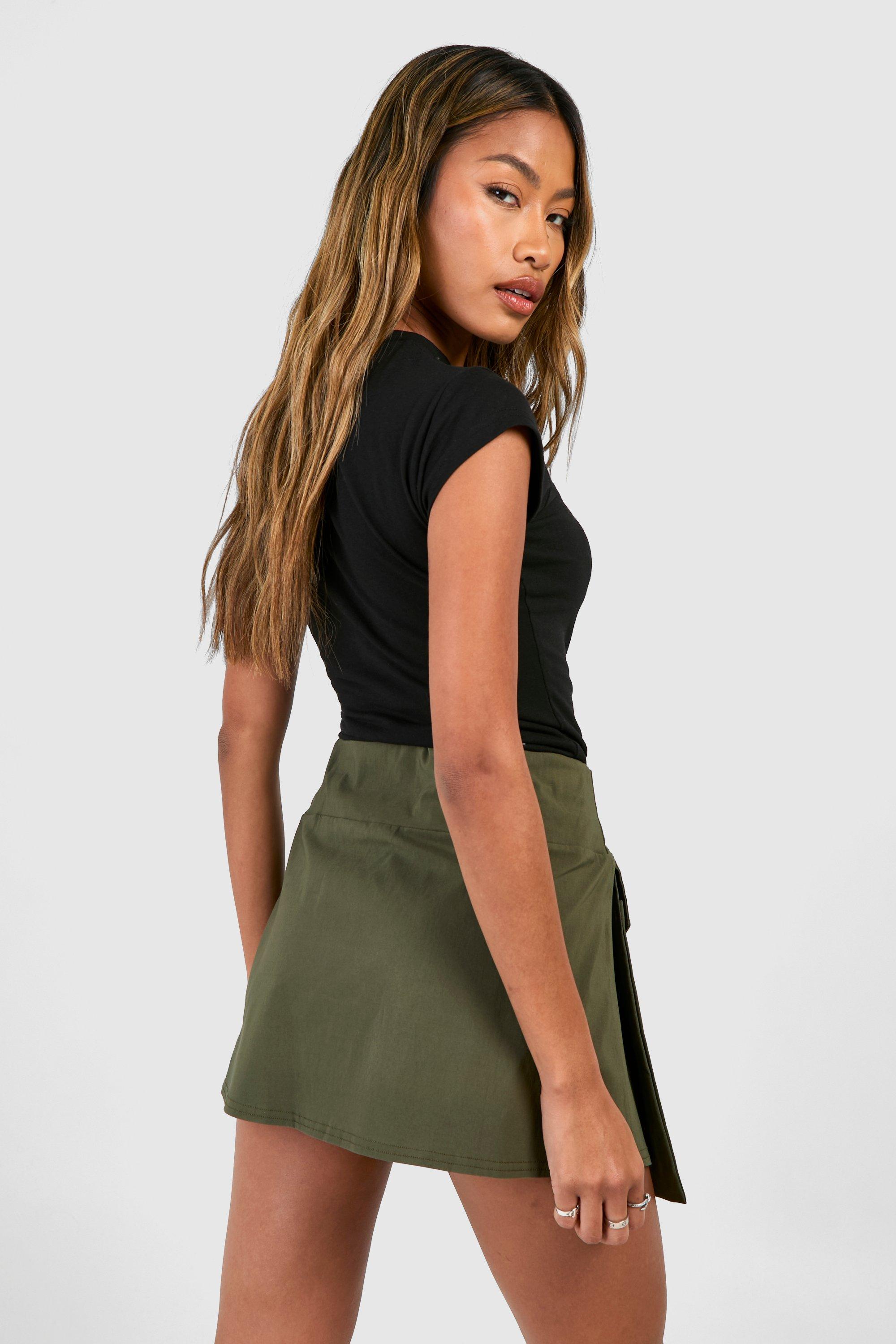 Cargo Pleated Bengaline Tennis Skirt