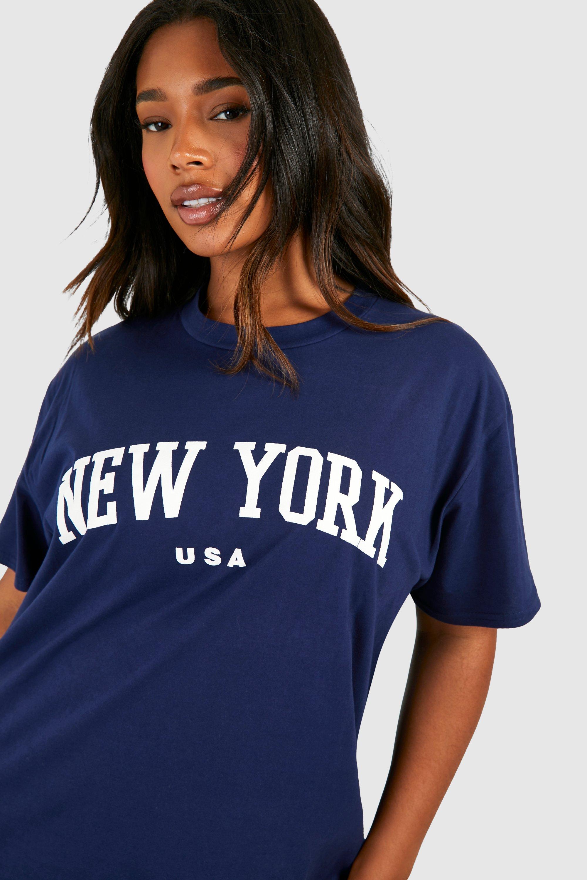 Plus New York Printed T-shirt Dress | boohoo